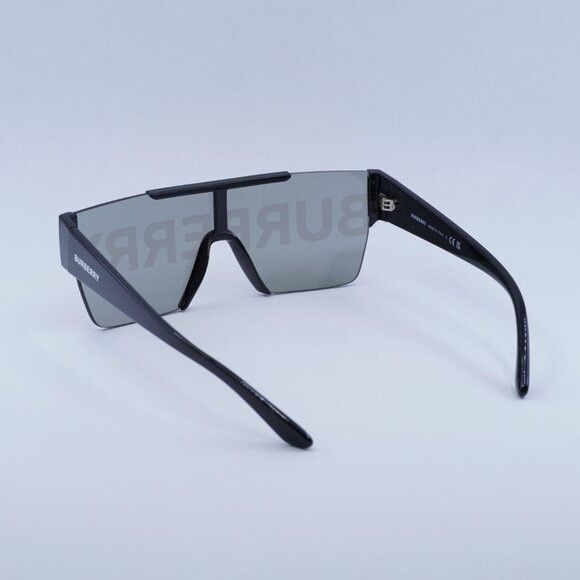 Burberry Burberry BE4291 3001/G Sunglasses Black Shield Frame Size ONE SIZE - 6 Thumbnail
