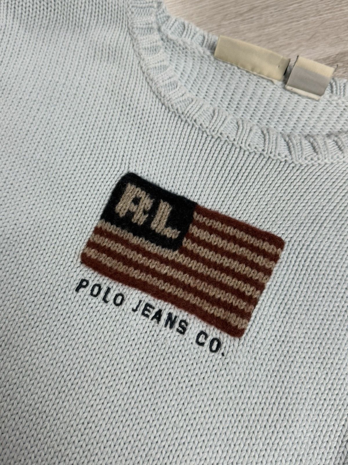 Polo Ralph Lauren × Ralph Lauren × Ralph Lauren Sport Ralph Lauren vintage polo amerykan flag USA sweater damski Size L / US 10 / IT 46 - 2 Thumbnail