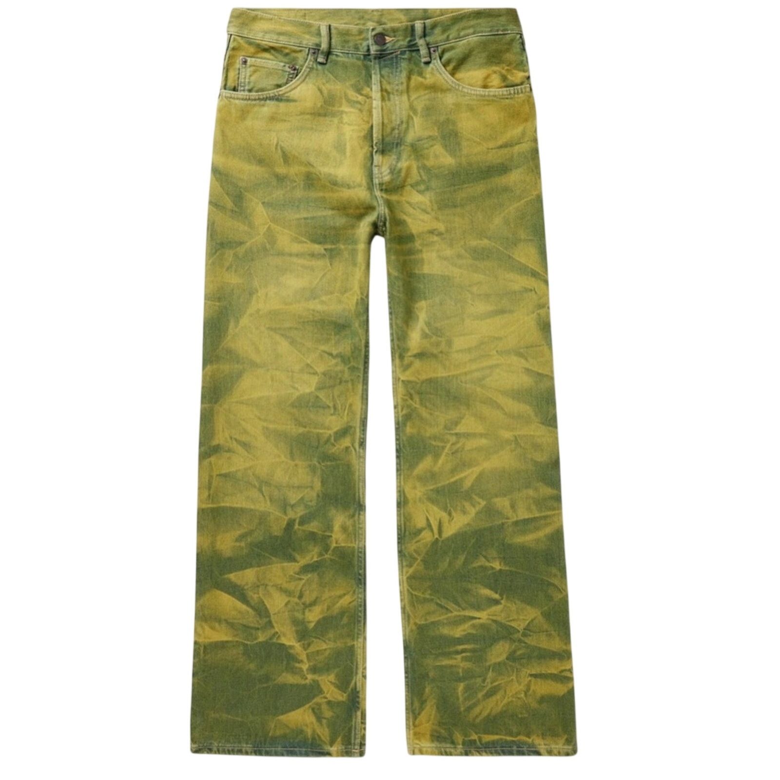 Acne Studios Jello 2021M Wide Jeans EU 30 Electric Green / Yellow Tie Dye Size US 36 / EU 52 - 12 Thumbnail