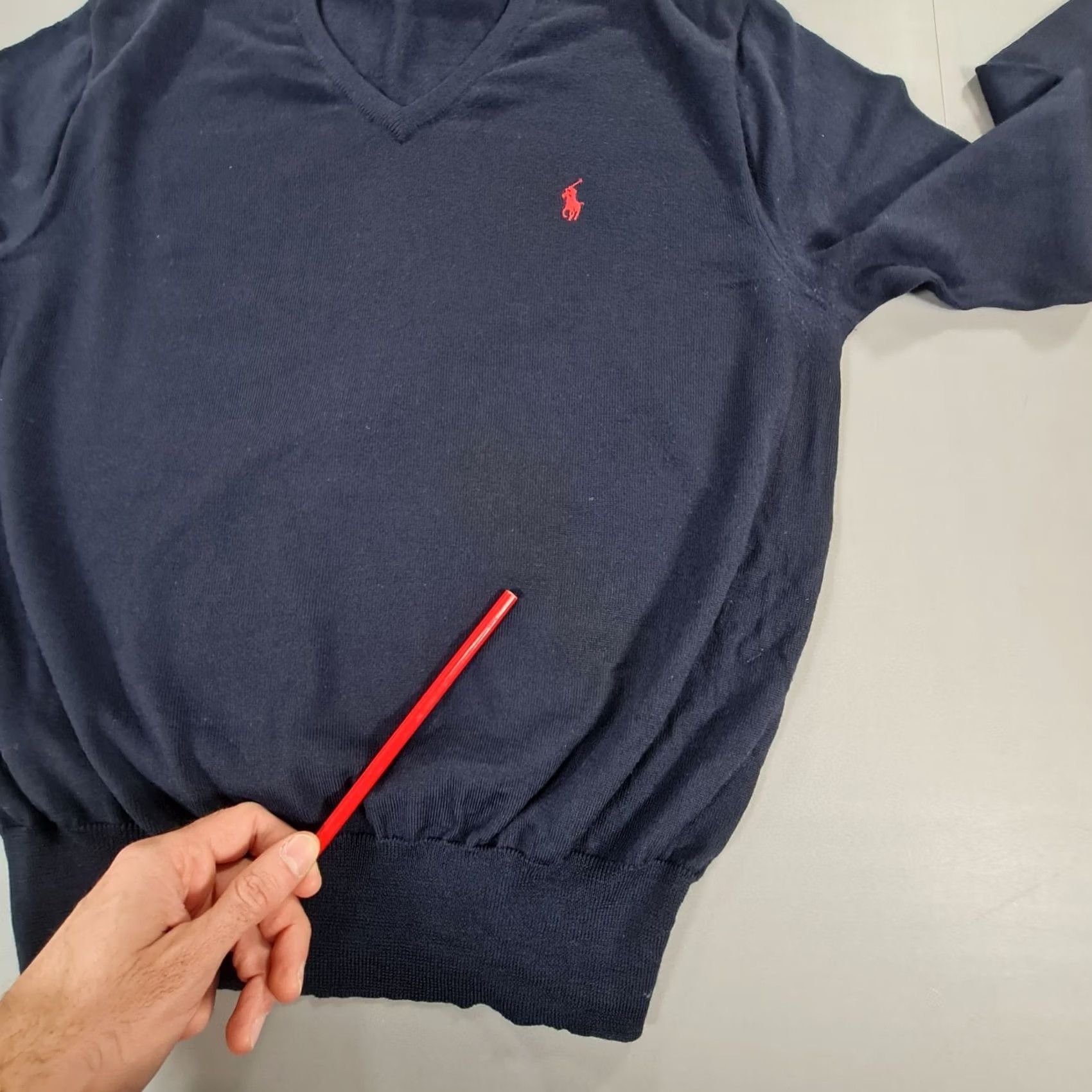 Polo Ralph Lauren Polo Ralph Lauren Jumper Mens V-Neck Navy Blue 100% Merino Wool M Size US M / EU 48-50 / 2 - 6 Thumbnail