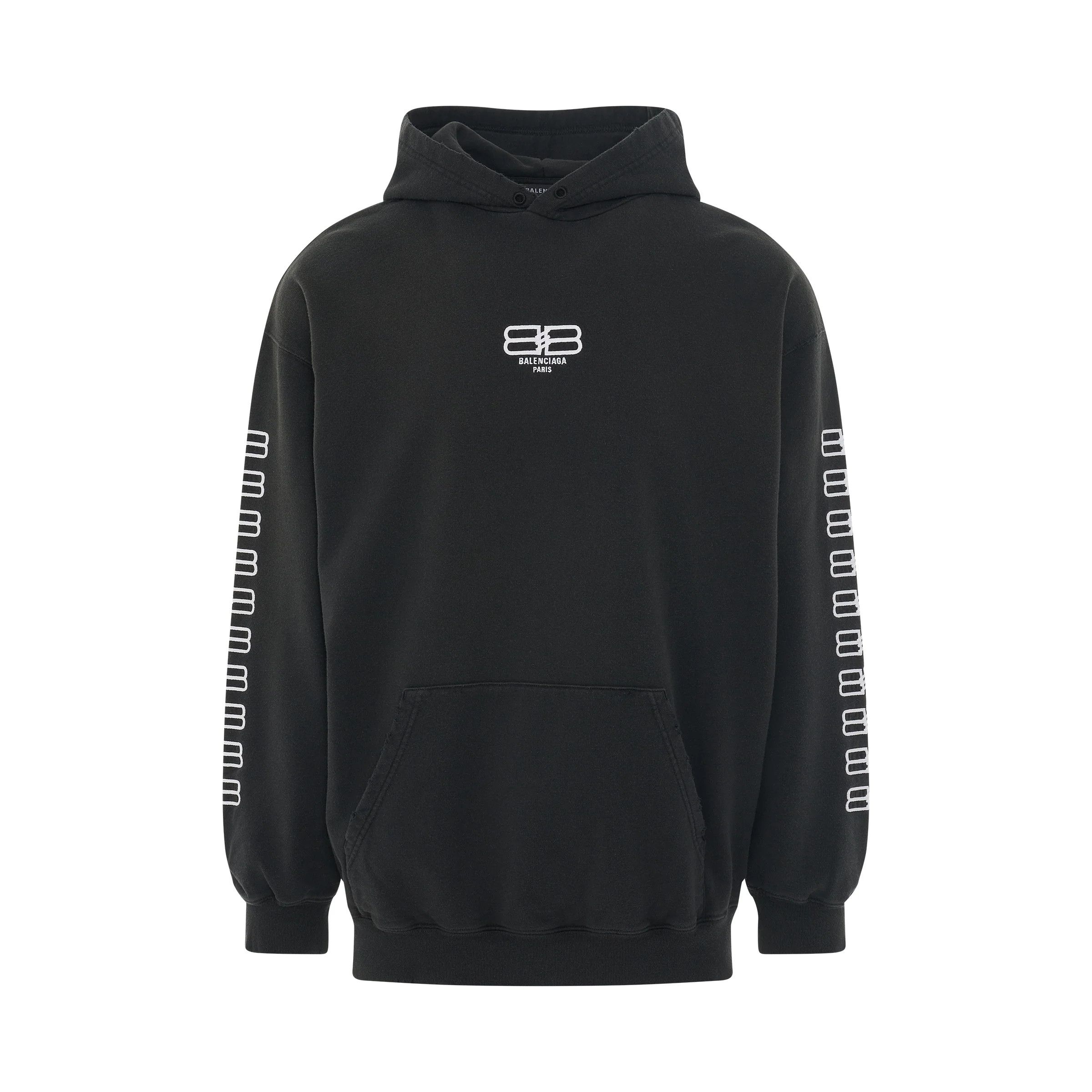 Balenciaga o1mt1gz0524 BB Paris Icon Medium Fit Hoodies in Black Size US L / EU 52-54 / 3 - 1 Thumbnail