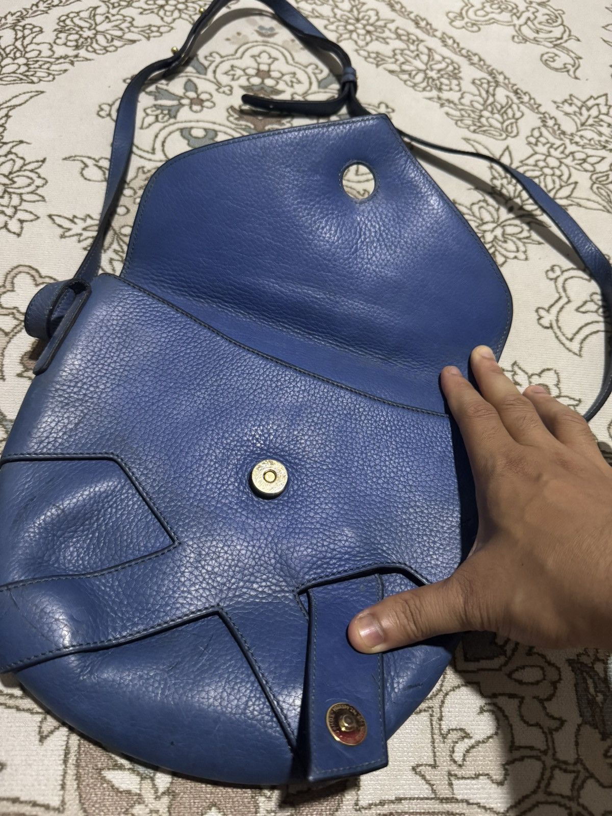 Delvaux × Genuine Leather RARE! Vtg 80’s Delvaux Souverain Leather Crossbody Sling Bag Size ONE SIZE - 3 Thumbnail