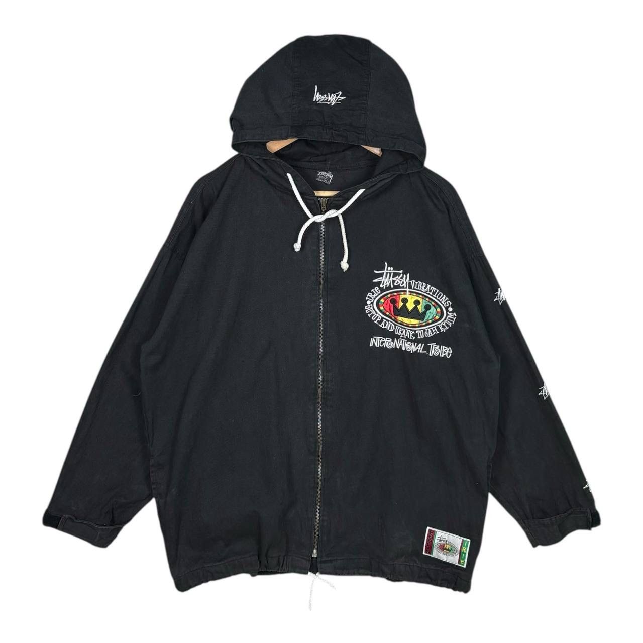 Stussy Vtg 90s Stussy Vibrations Tribe Irie Zip Hoodie Black L Size US L / EU 52-54 / 3 - 2 Thumbnail