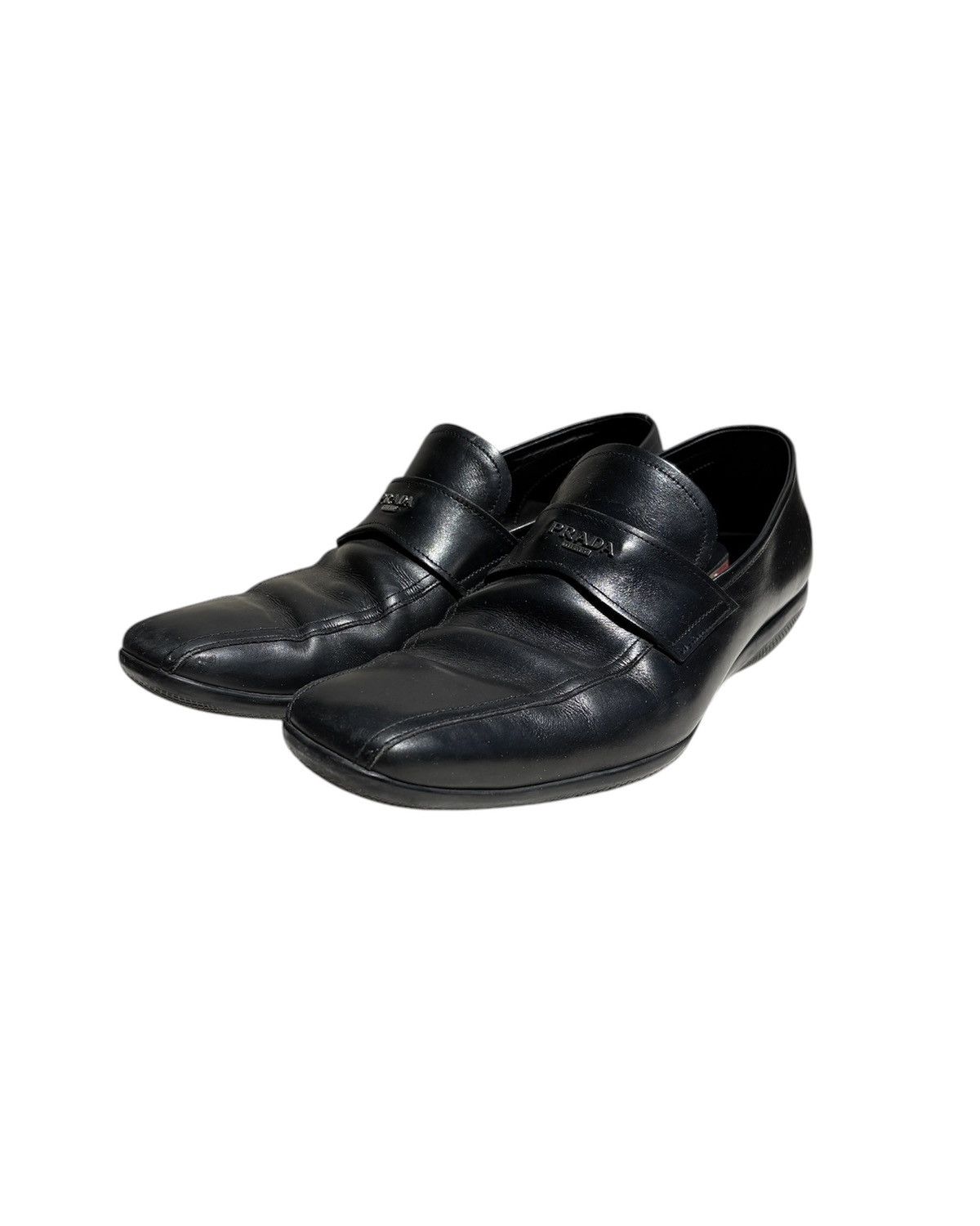 PRADA SPORT leather dress shoes black