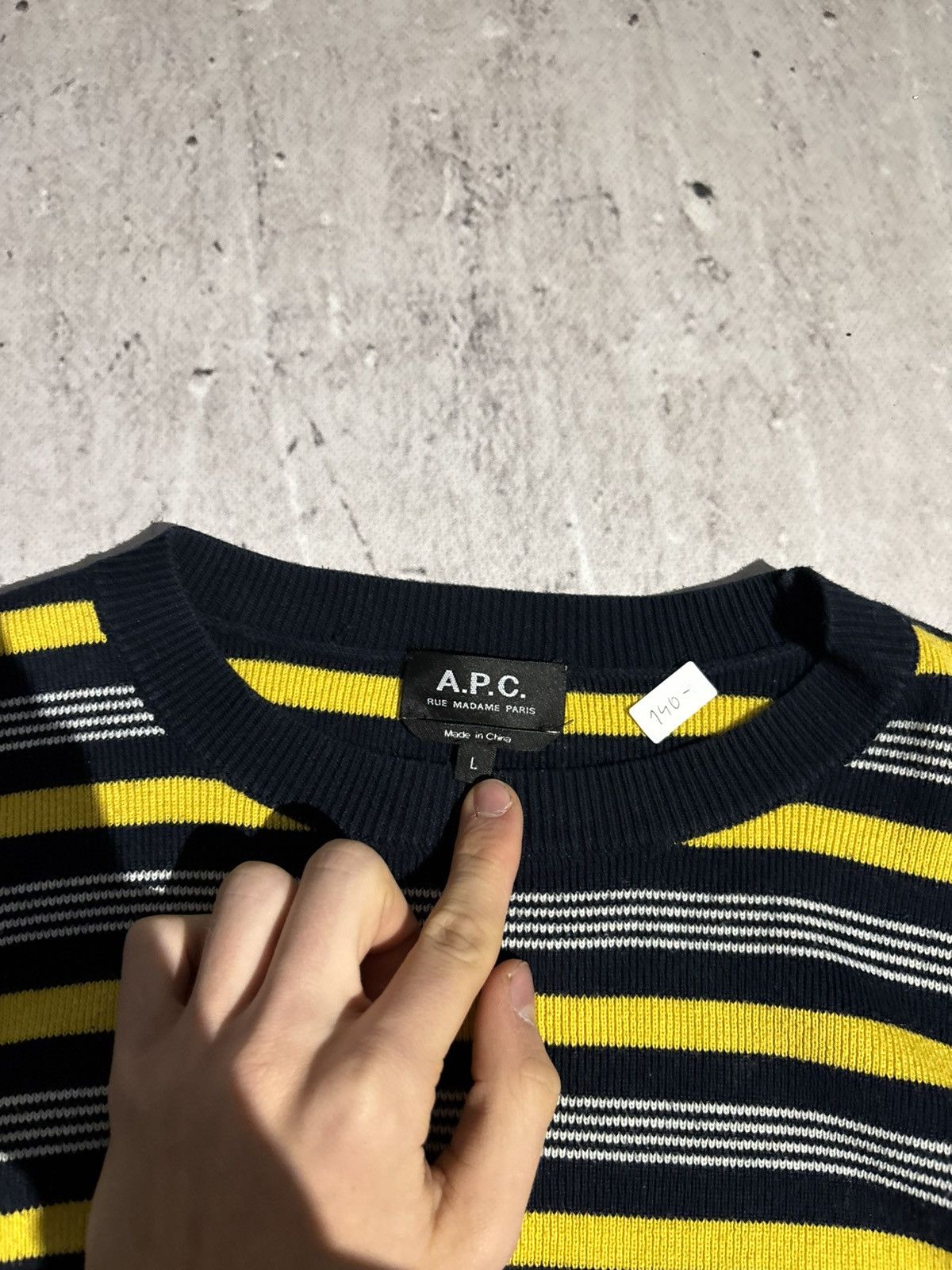 A.P.C. A.P.C. Knit Crewneck Sweater Japan Striped Streetwear Size US L / EU 52-54 / 3 - 5 Thumbnail