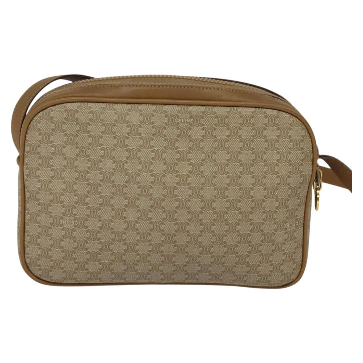Celine CELINE Macadam Canvas Shoulder Bag Beige Size ONE SIZE - 3 Thumbnail