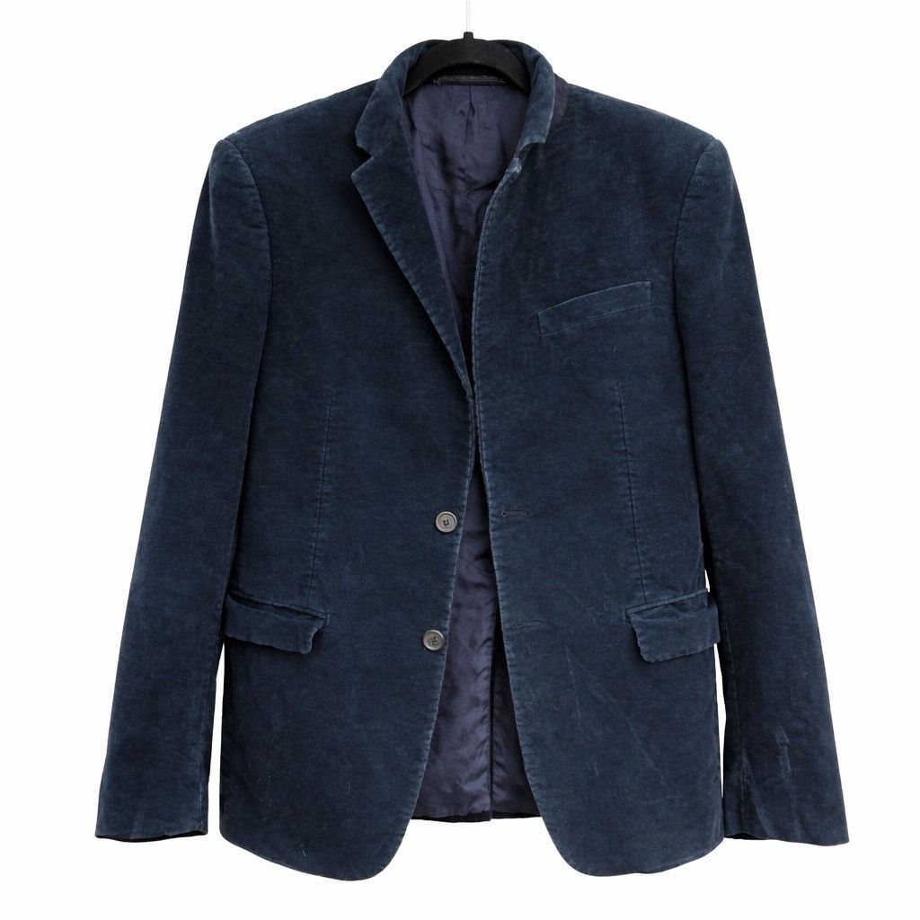 Prada Prada Milano Velvet Blazer Deep Navy 48R Tailored Jacket Size 48R - 2 Thumbnail