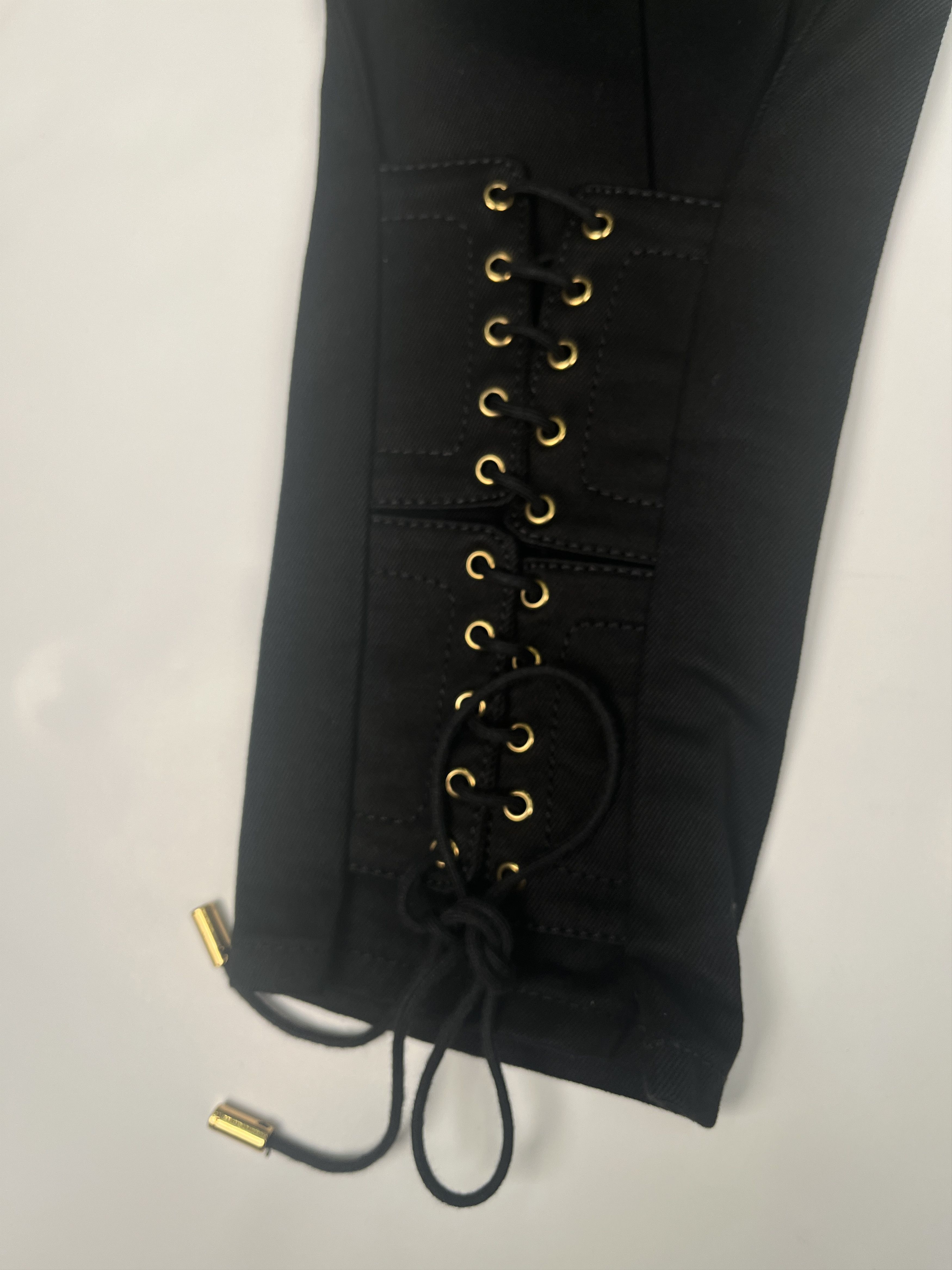Gucci Gucci Black Jeans With Lacing At The Bottom Size 27" / US 4 / IT 40 - 4 Thumbnail