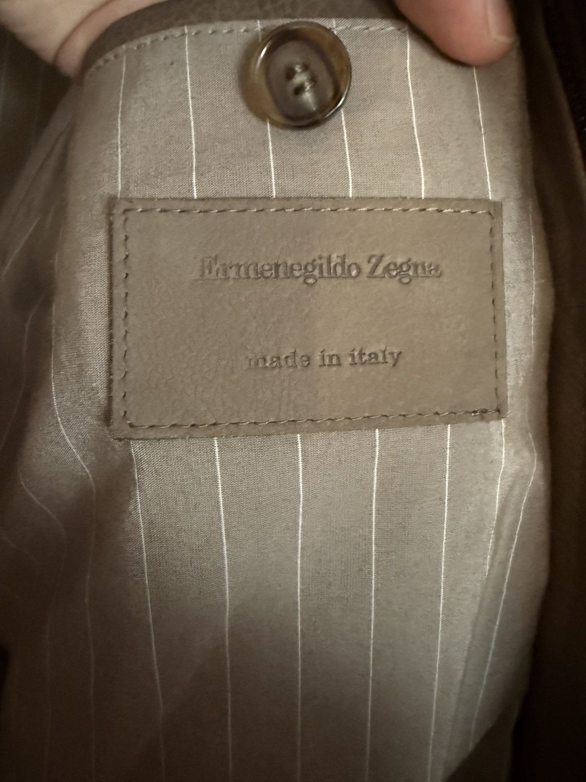 Ermenegildo Zegna Ermenegildo Zegna vintage beige leather jacket Size US M / EU 48-50 / 2 - 4 Thumbnail