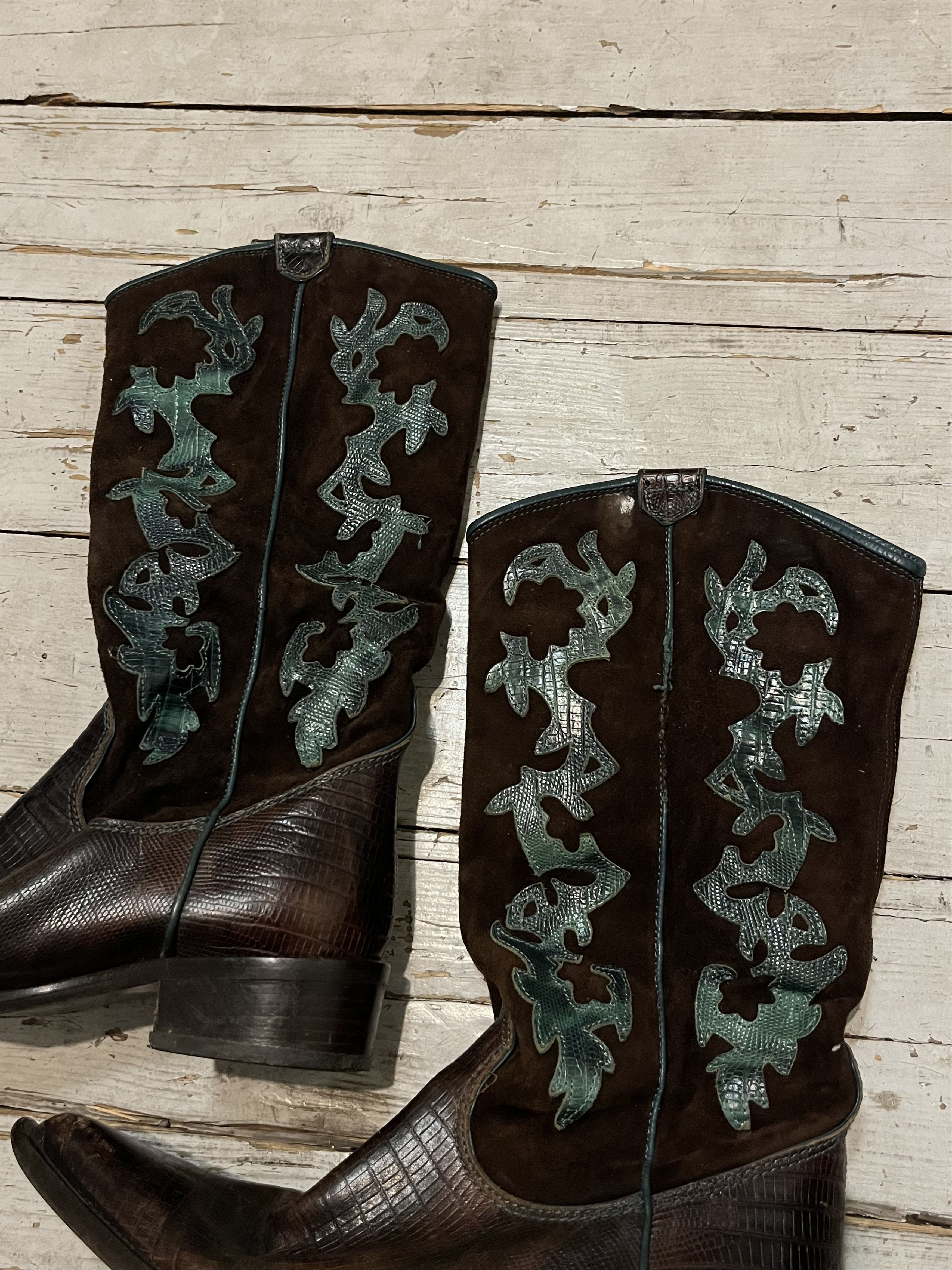 Handmade × Vintage Vintage Genuine Leather Western Cowboy Boots Mexico Size US 5 / EU 37 - 3 Thumbnail
