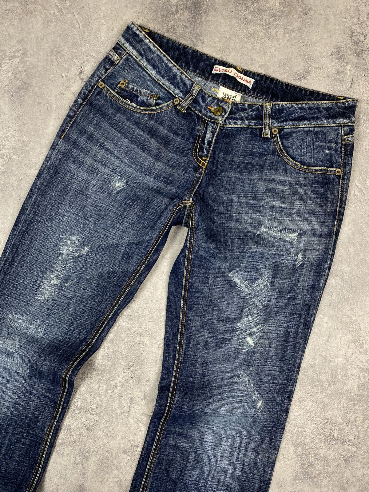 Evisu Evisu Donna Flared Bootcut Jeans Stonewashed y2k japanese Size 31" - 9 Thumbnail