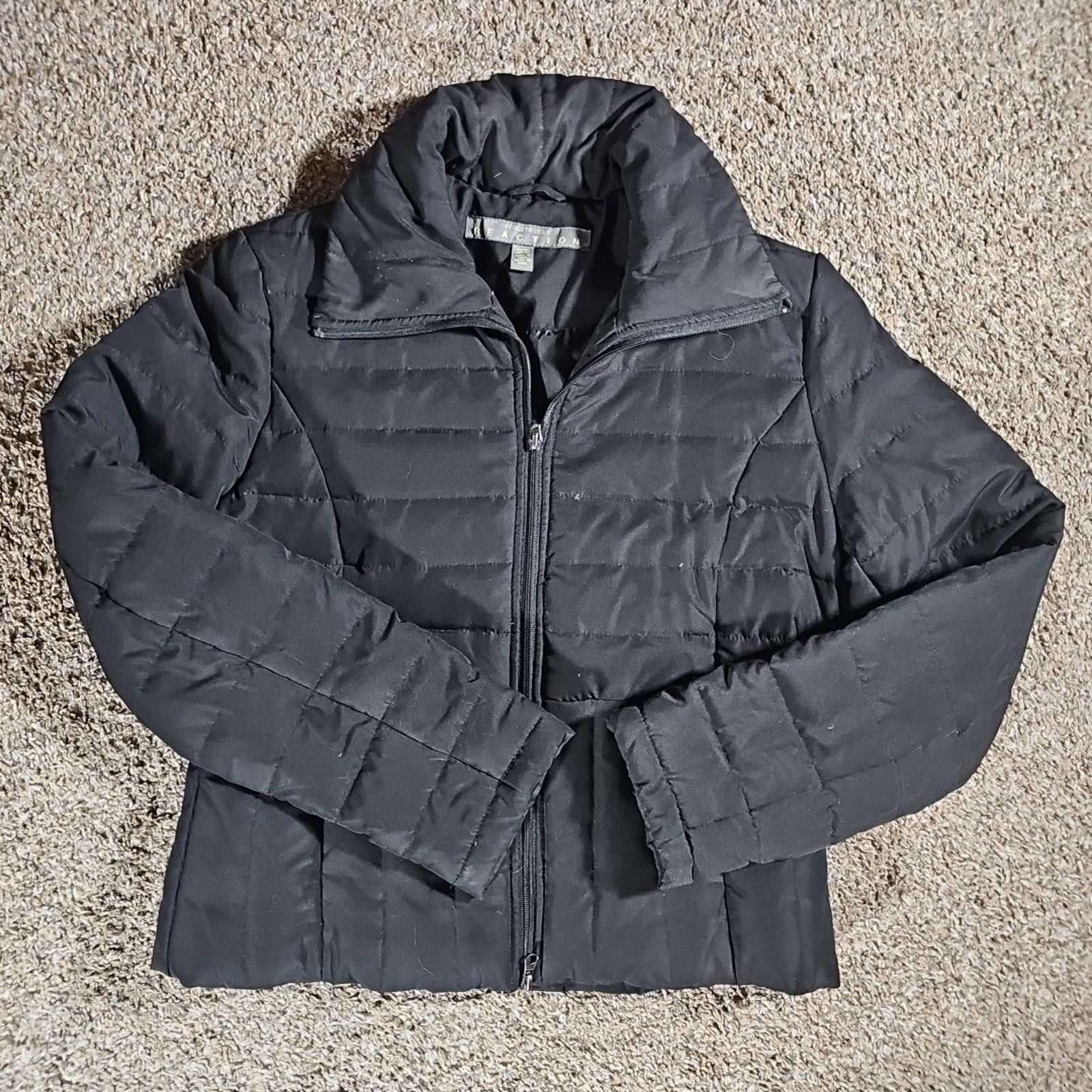 Other Kenneth Cole Reaction Womens M Black Down Puffer Full Zip Size M / US 6-8 / IT 42-44 - 1 Thumbnail