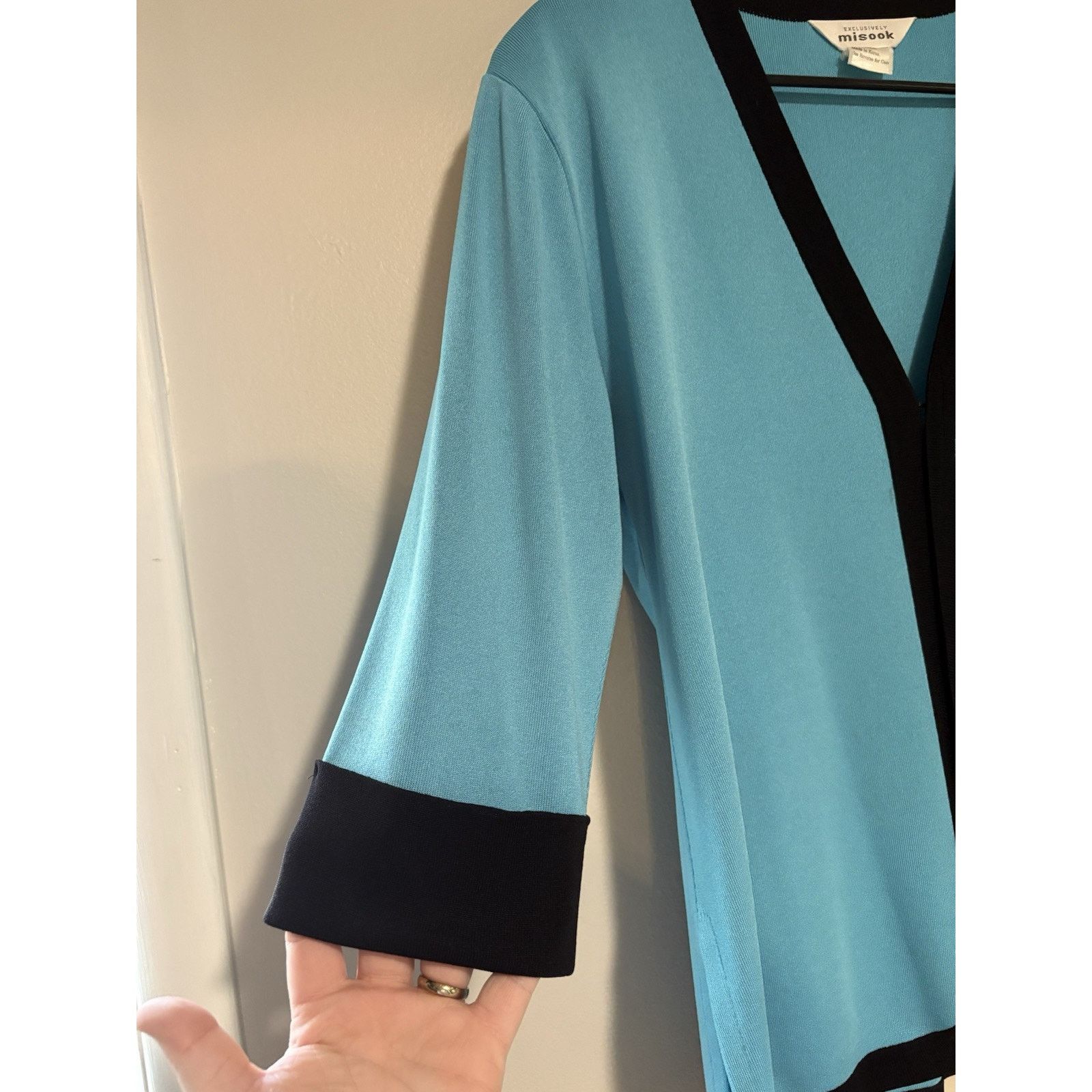 & Other Stories Exclusively Misook Cardigan Top Medium Blue Silky Acrylic Size M / US 6-8 / IT 42-44 - 2 Thumbnail