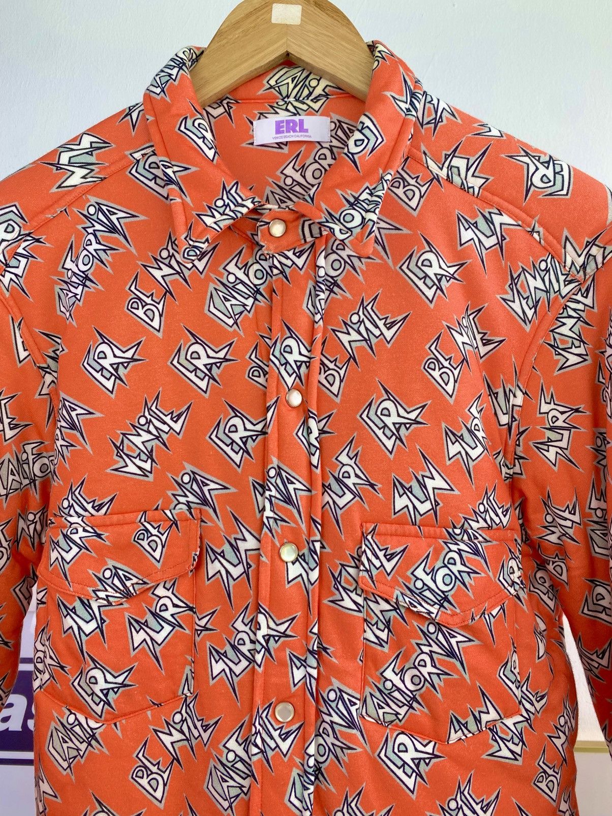 ERL ERL “Be Nice” Orange Cotton Over Shirt Size US L / EU 52-54 / 3 - 6 Thumbnail