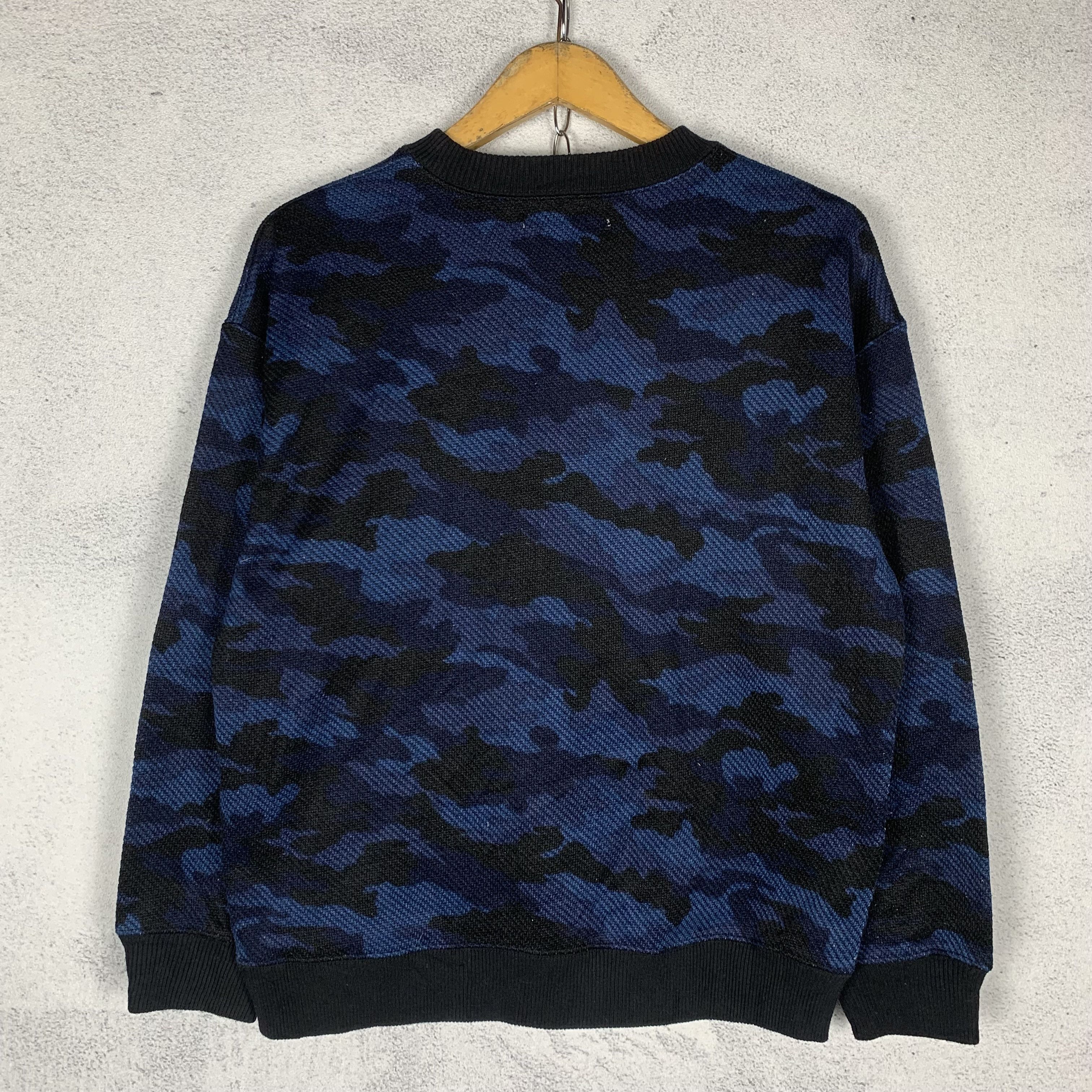 Japanese Brand INHERIT Blue Camo Jumper Knit Sweater Size US S / EU 44-46 / 1 - 2 Thumbnail