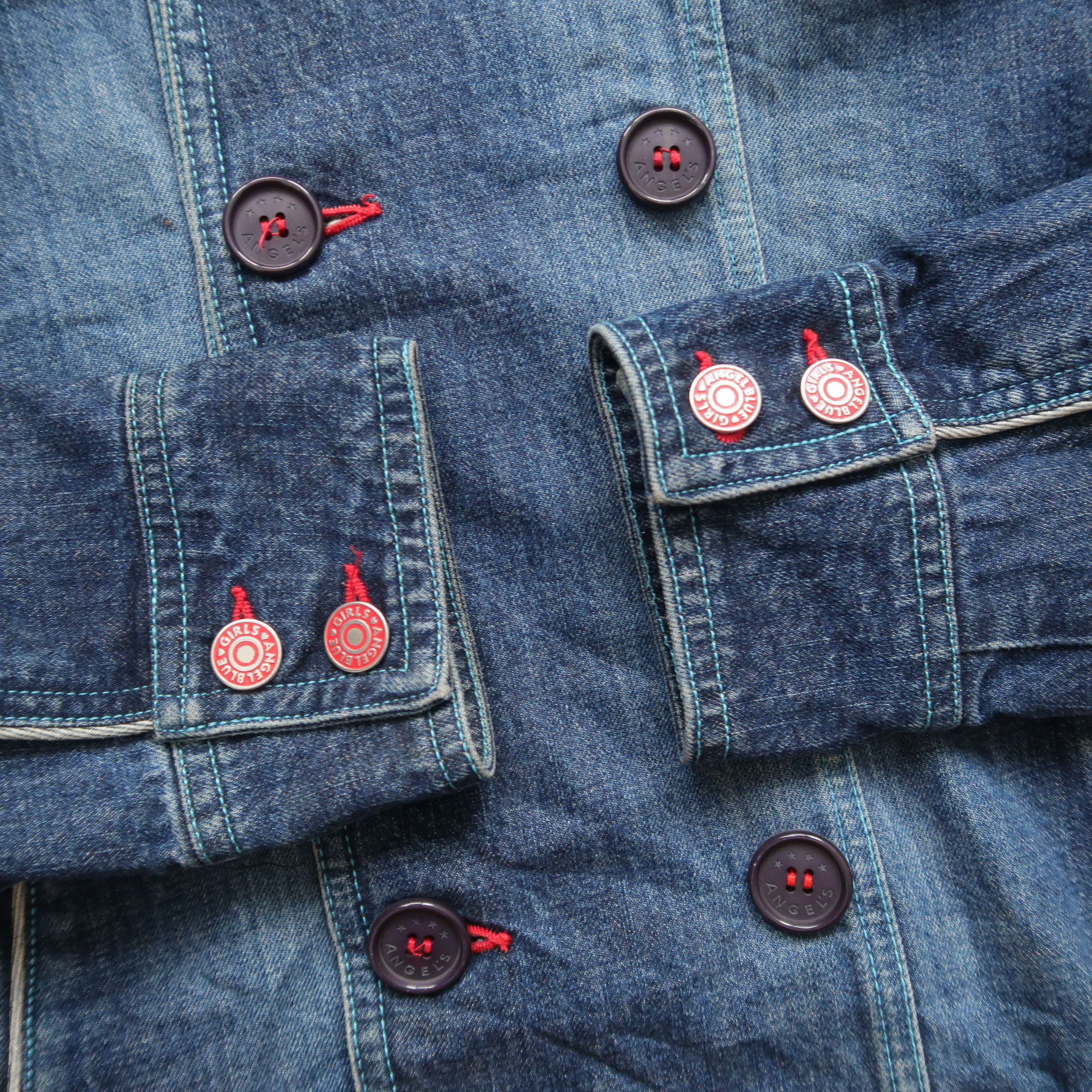 Japanese Brand Vintage Angel Blue Apple Double Breasted Jacket Size US M / EU 48-50 / 2 - 8 Thumbnail
