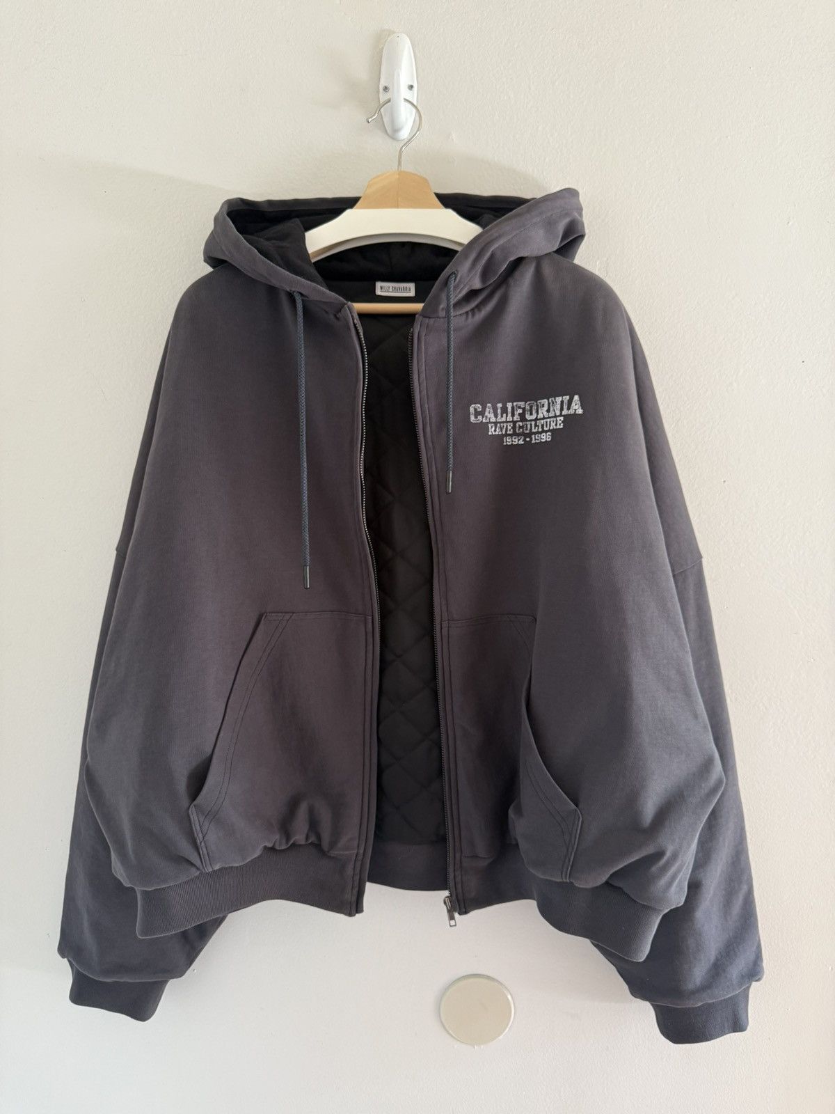 Willy Chavarria JAPAN EXCLUSIVE Rave Culture Lined Padded Bomber Zip Hoodie Size US M / EU 48-50 / 2 - 2 Thumbnail
