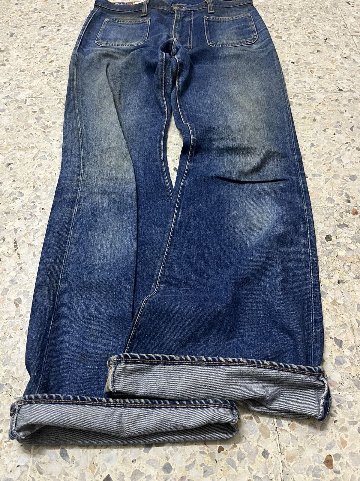 Vintage Bobson Made in Japan 70s Bell Bottom Jeans Scovill Hardware Size US 33 - 11 Thumbnail