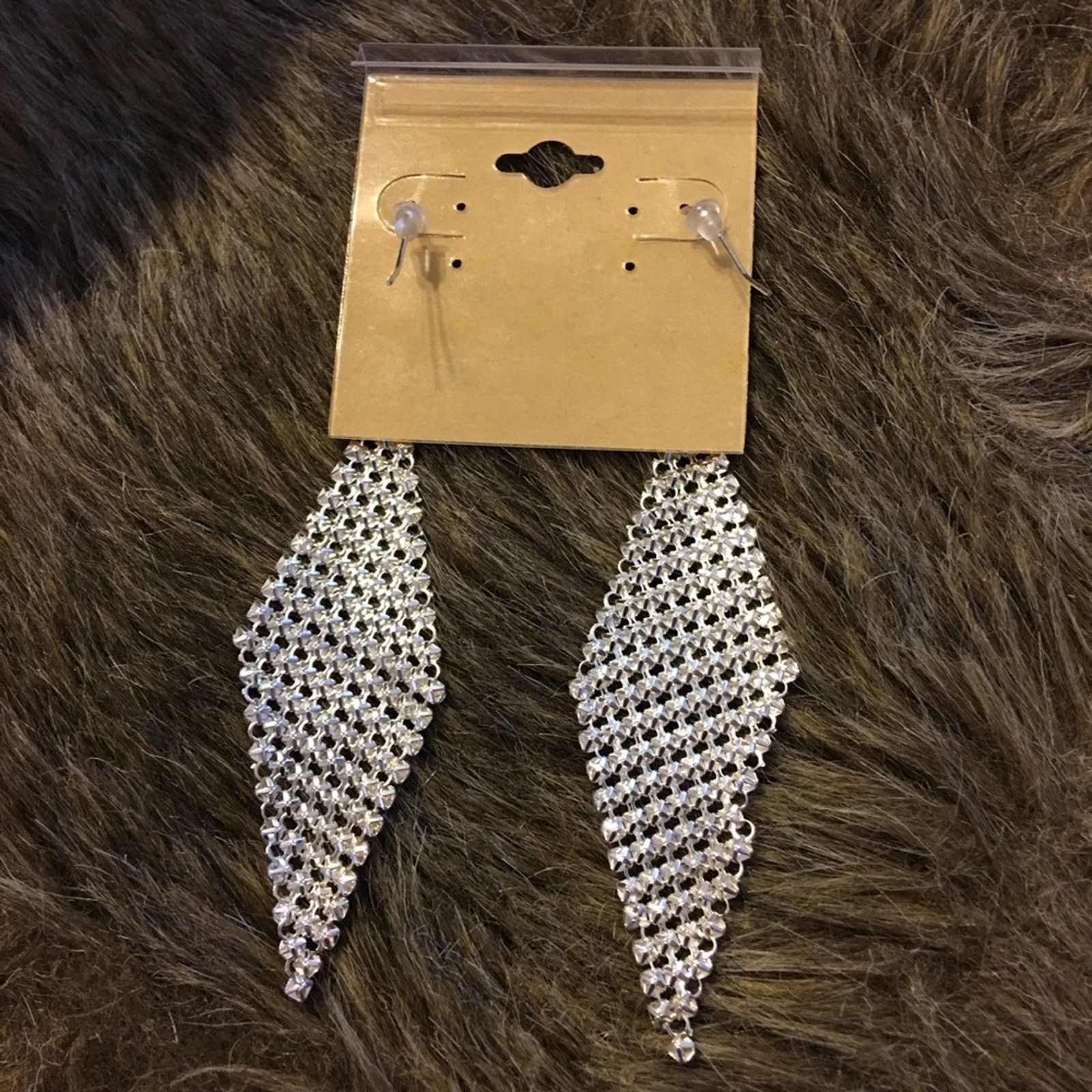 Vintage Vintage 80s silver tone mesh rock star earrings Size ONE SIZE - 5 Thumbnail
