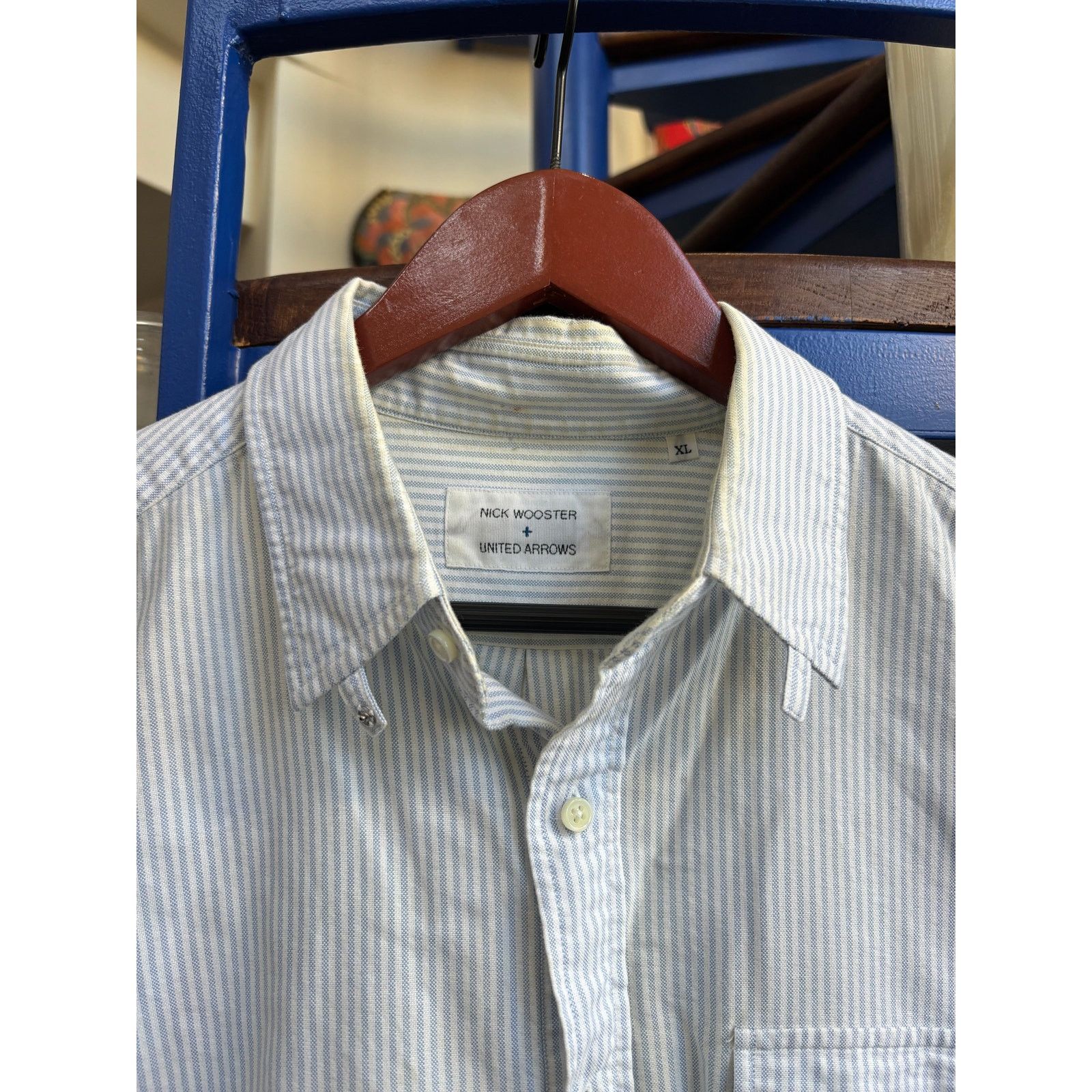 Nick Wooster Nick Wooster x United Arrows Button Down Blue Stripe Size XL Size US XL / EU 56 / 4 - 3 Thumbnail