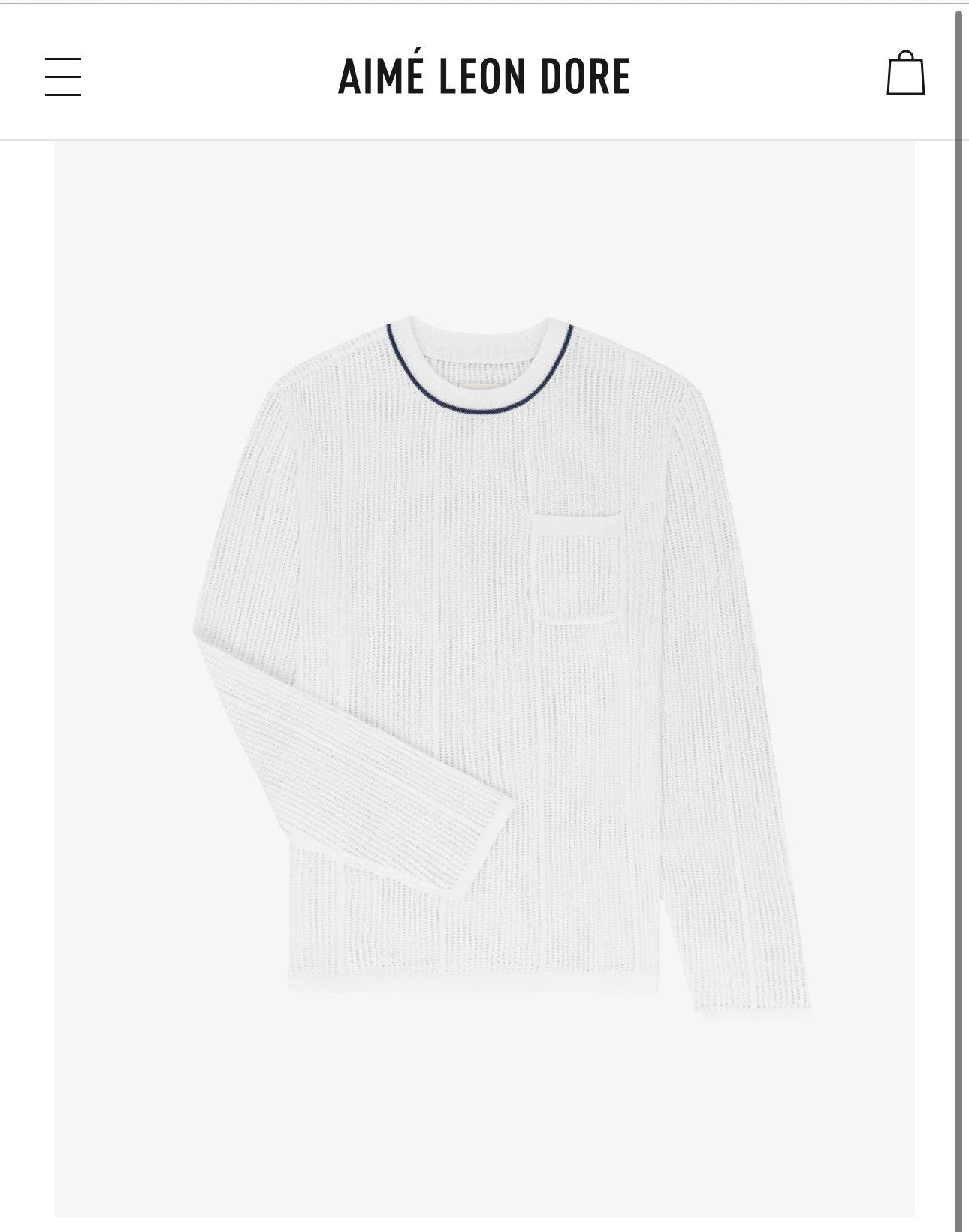 Image of Aime Leon Dore Mesh Knit Long Sleeve in White, Men's (Size 2XL)