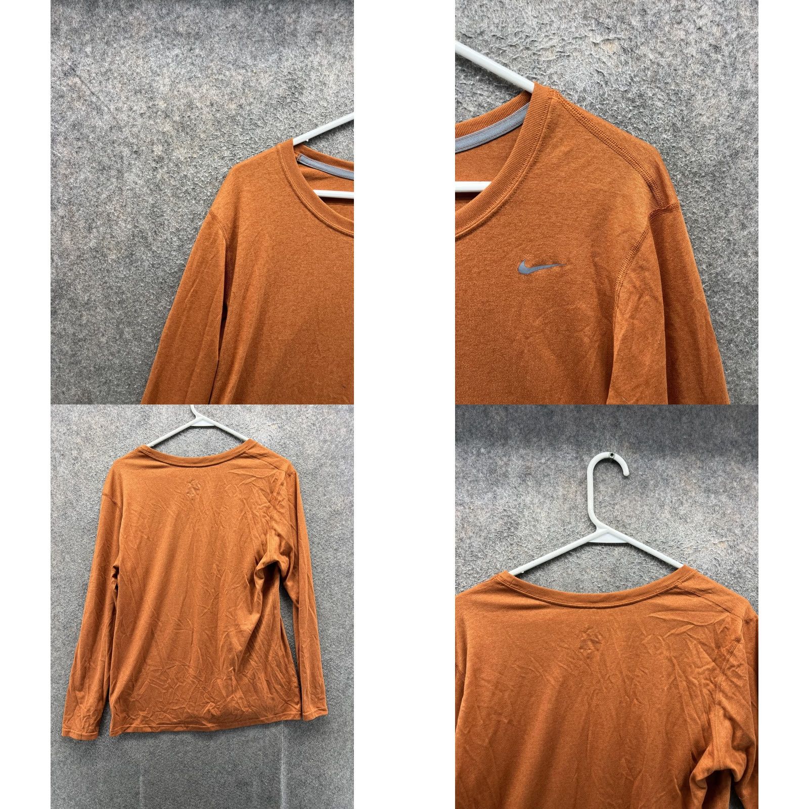 Nike Nike Dri-FIT Shirt Mens Large Orange Long Sleeve Running Performance Top Size US L / EU 52-54 / 3 - 8 Thumbnail