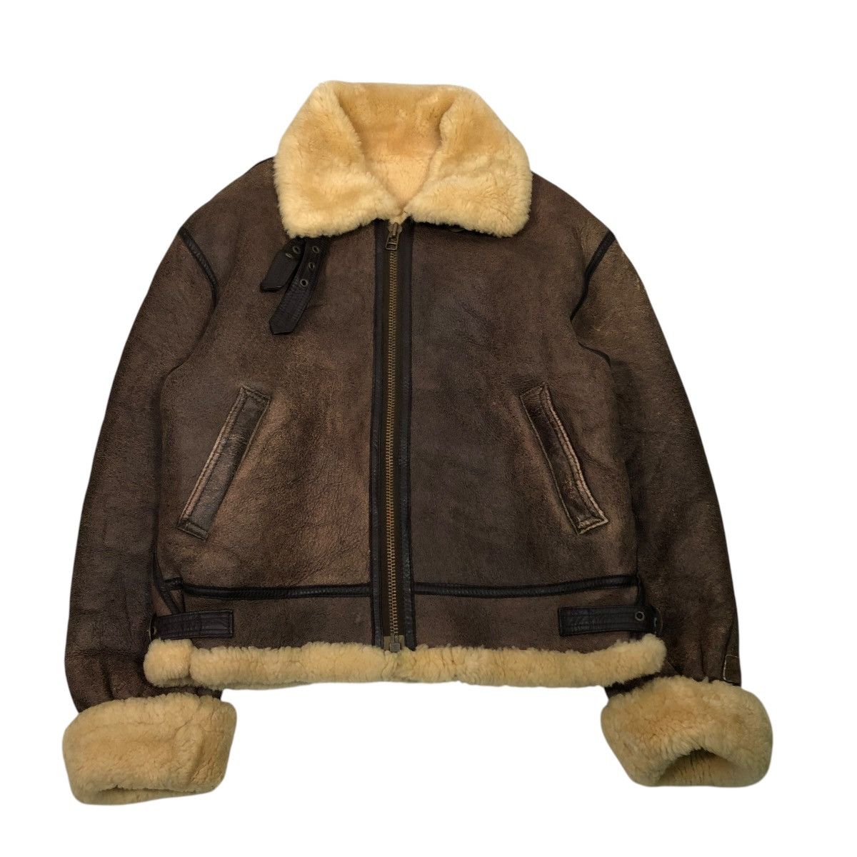 Vintage 🔥VINTAGE GENUINE LEATHER SHEARLING B-3 JACKET AIR FORCE Size US L / EU 52-54 / 3 - 1 Thumbnail