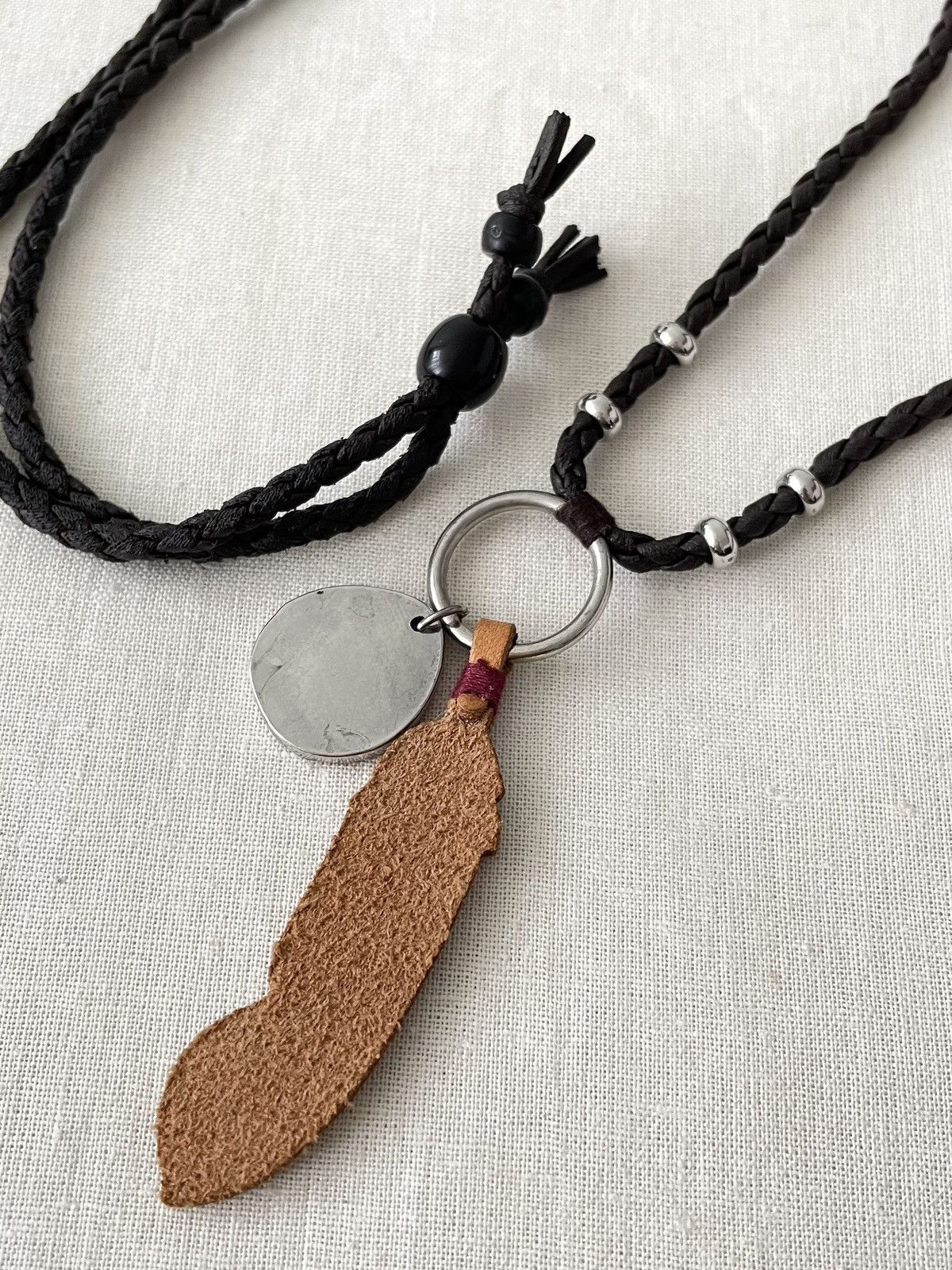 Other Goro's Style Leather Feather Pendant Necklace Size ONE SIZE - 4 Thumbnail