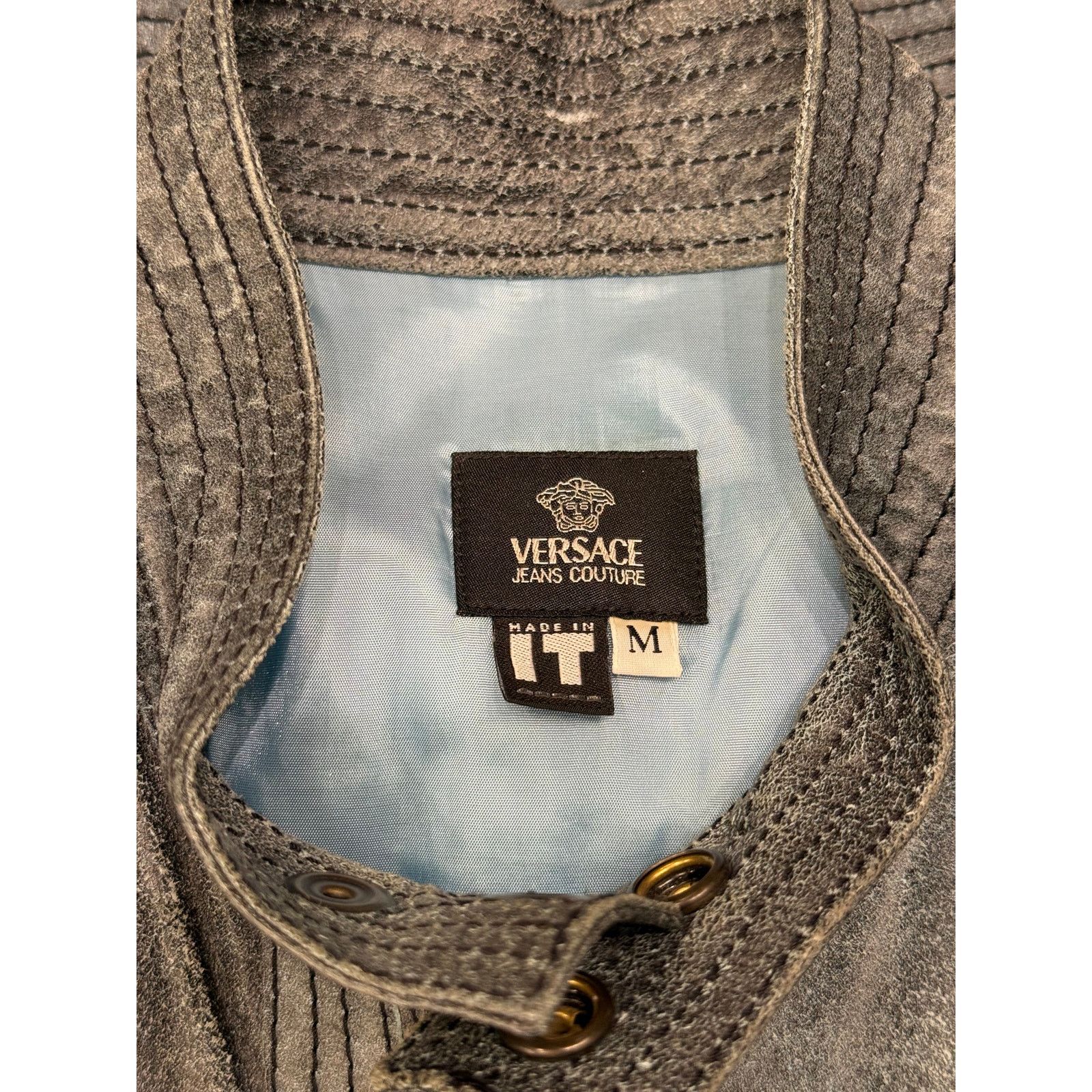 Versace 2000s Versace distressed leather jacket Size US M / EU 48-50 / 2 - 11 Thumbnail