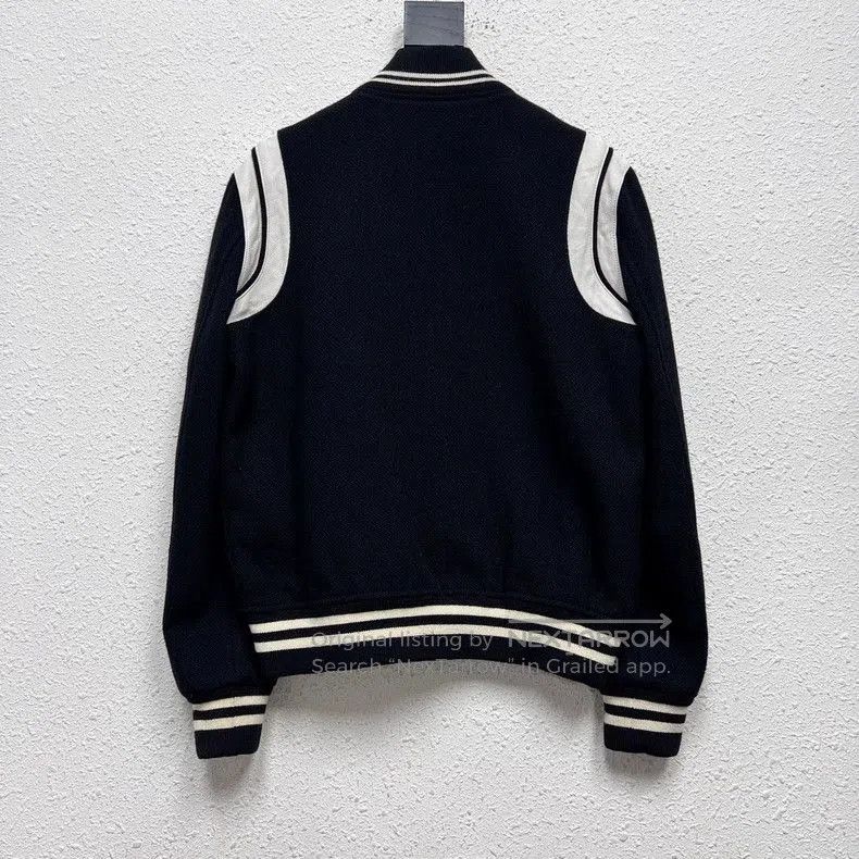 Saint Laurent Paris YSL SLP Black Wool Varsity Jacket. Size US S / EU 44-46 / 1 - 2 Thumbnail