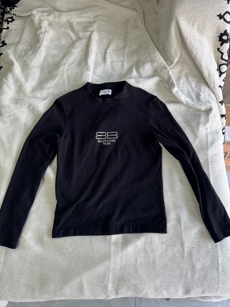 Balenciaga Balenciaga Rhinestone Long Sleeve Top - dmc Size US M / EU 48-50 / 2 - 1 Thumbnail
