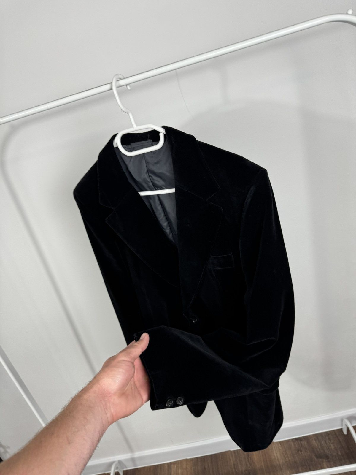 Other Vintage Women’s Black Velvet Blazer Tailored Jacket Coat Size L / US 10 / IT 46 - 6 Thumbnail