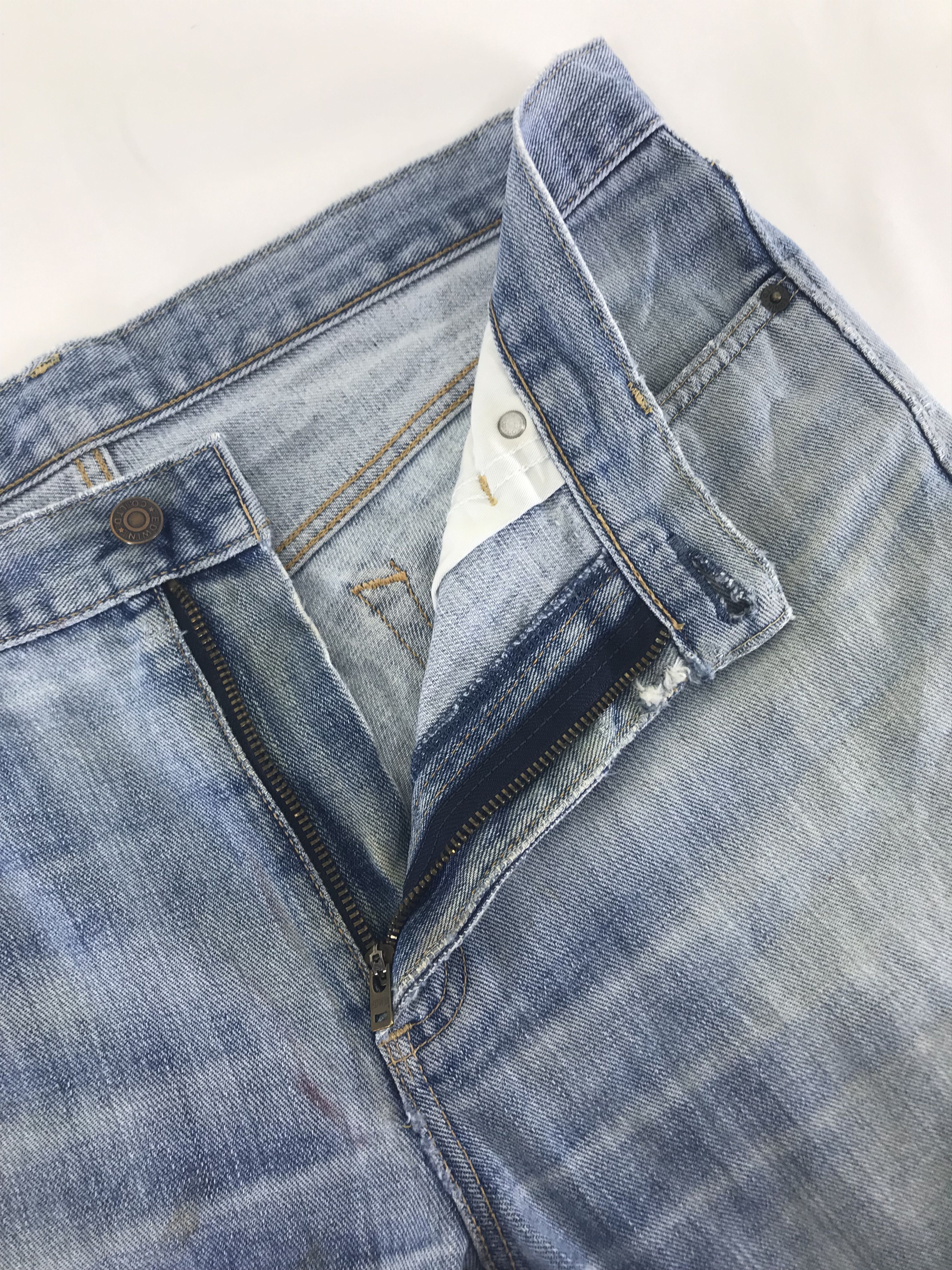 Edwin Vintage Edwin 402 Faded Blue Jeans Distressed Denim Size US 33 - 9 Thumbnail