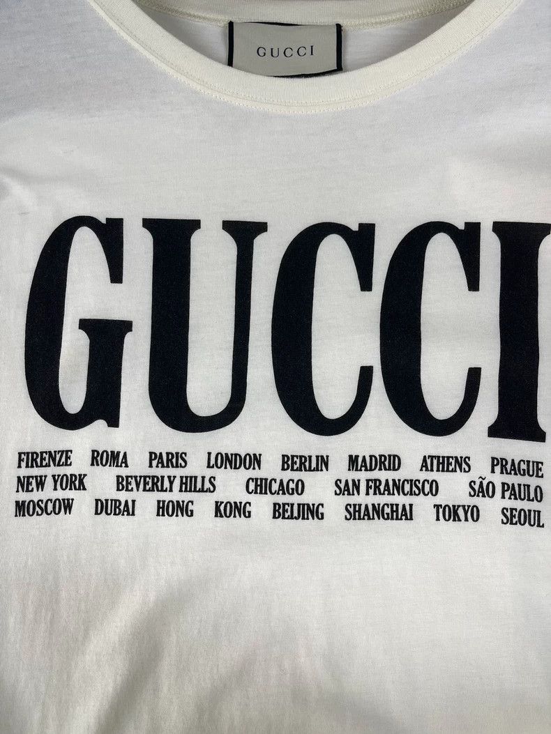 Gucci Gucci White City Limited Letter Logo Short-sleeved T-shirt Size US XS / EU 42 / 0 - 3 Thumbnail
