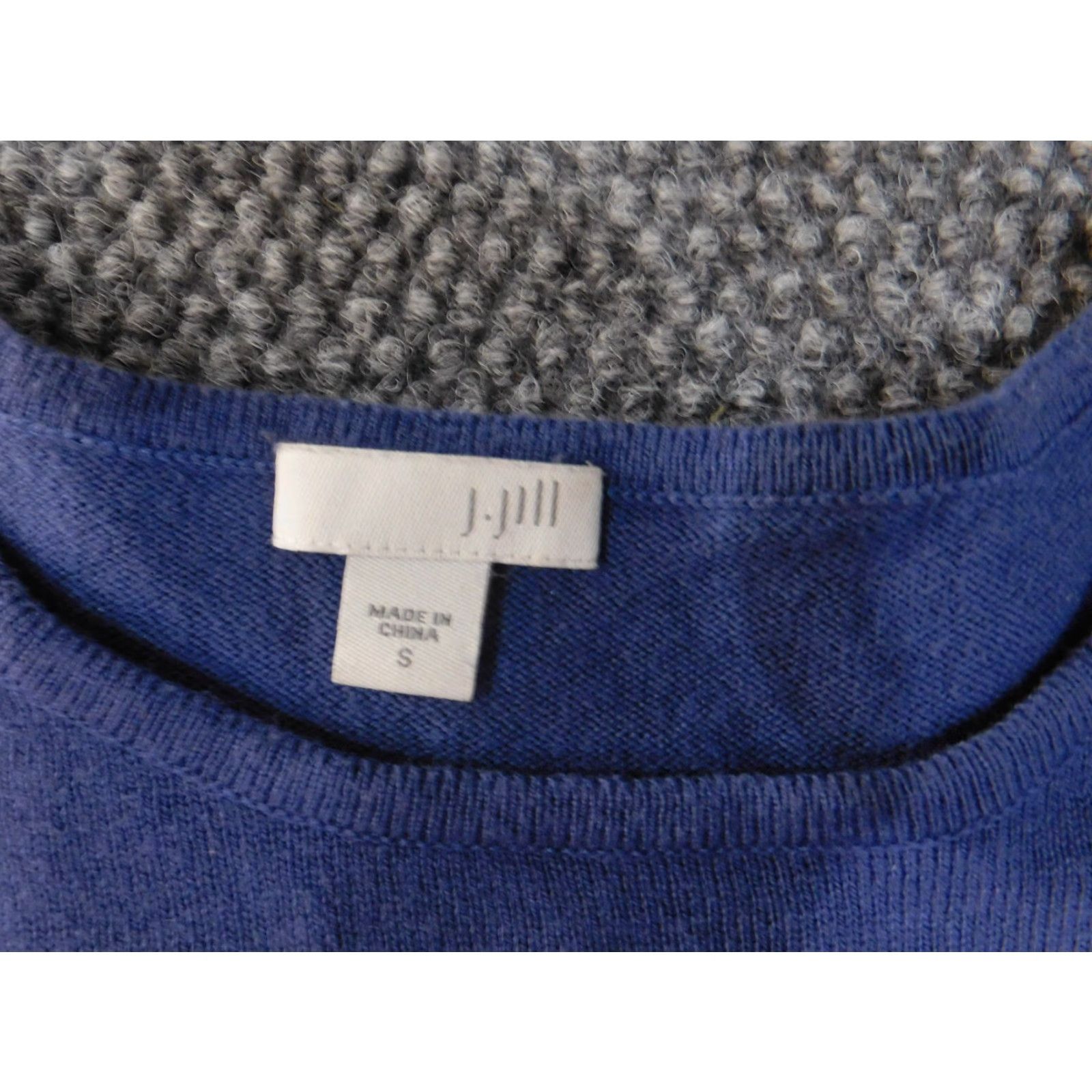 J. Jill J. Jill Sweater Small Blue Womens Pullover Crew Neck Cable-Knit Cotton Viscose Raglan Sleeve Long Sleeve Size S / US 4 / IT 40 - 5 Thumbnail