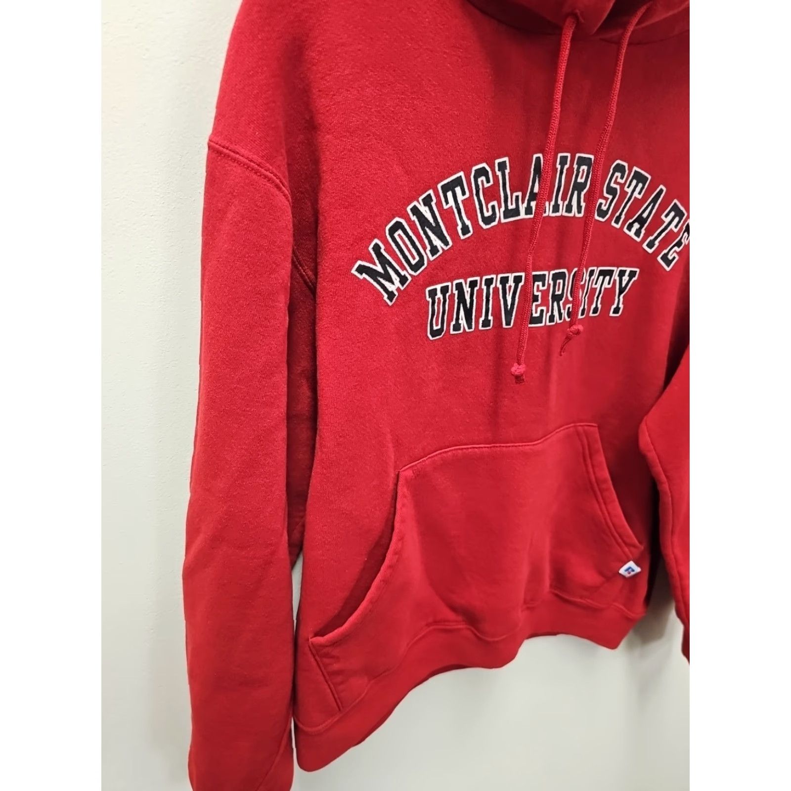 Russell Athletic VINTAGE Russell Athletic Hoodie Mens M 90s Montclair State College Red Graphic Print Pullover Size US M / EU 48-50 / 2 - 2 Thumbnail