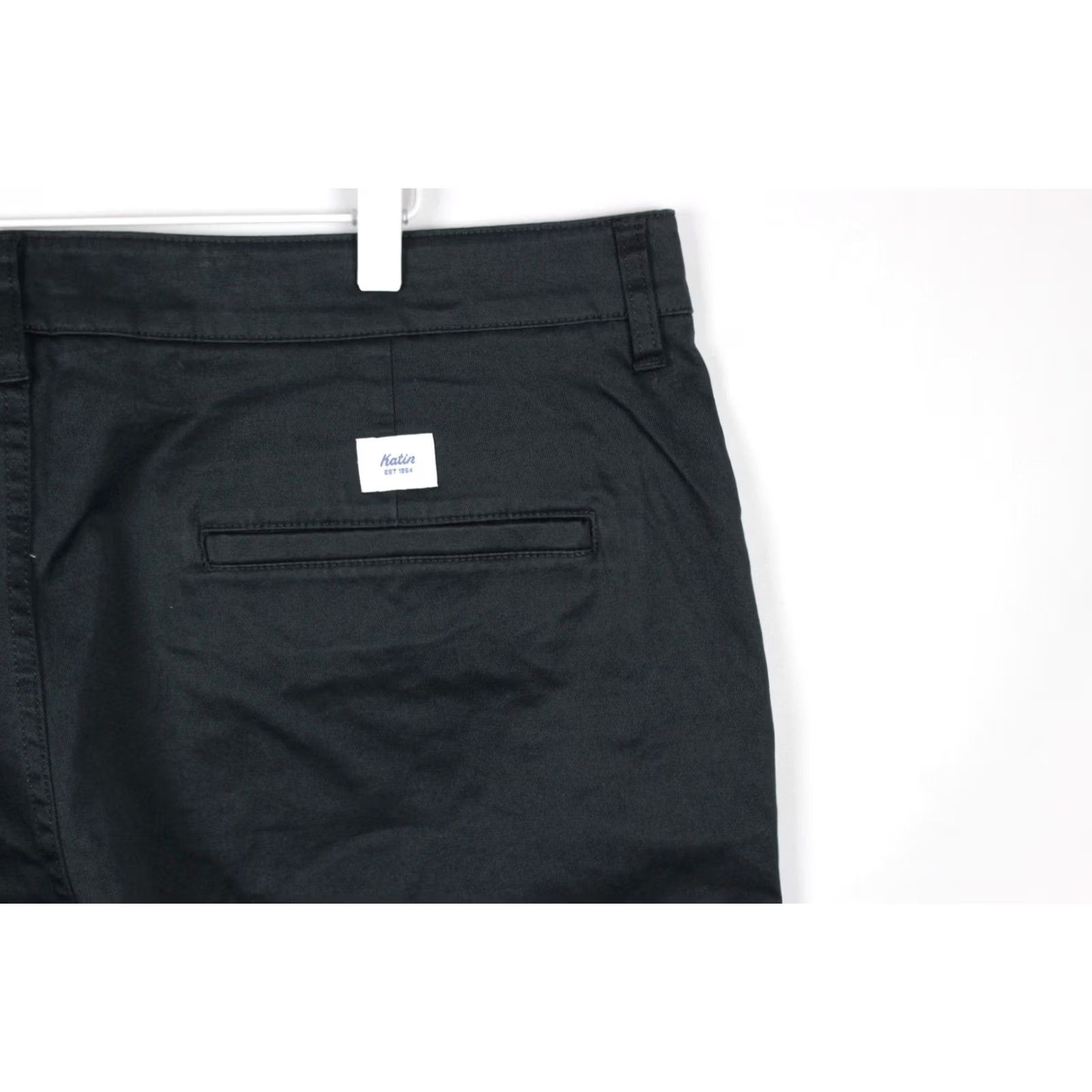 Katin Katin Mens 8.5" Court Chino Shorts Size 38 Washed Black Stretch Flat Front Size US 38 / EU 54 - 3 Thumbnail