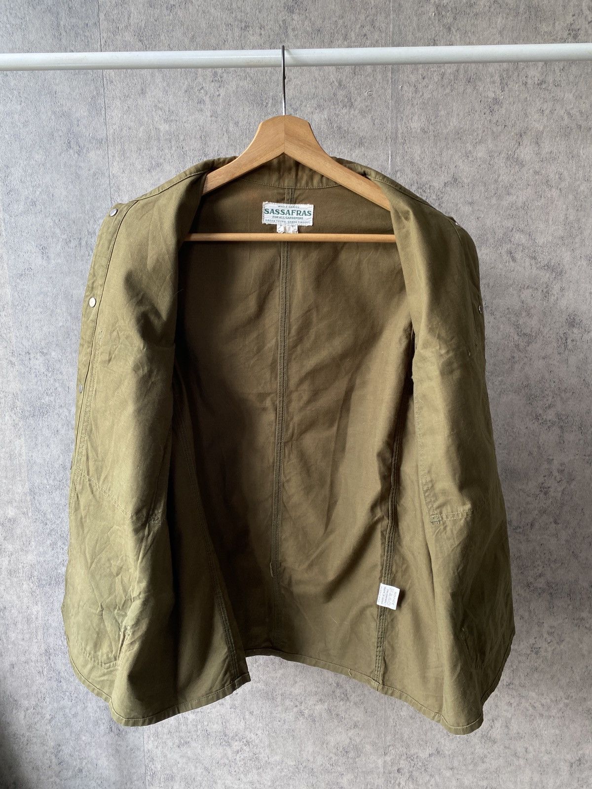 Sassafras Sassafras Japan Olive Green Sunfaded Button Jacket Size US M / EU 48-50 / 2 - 15 Thumbnail