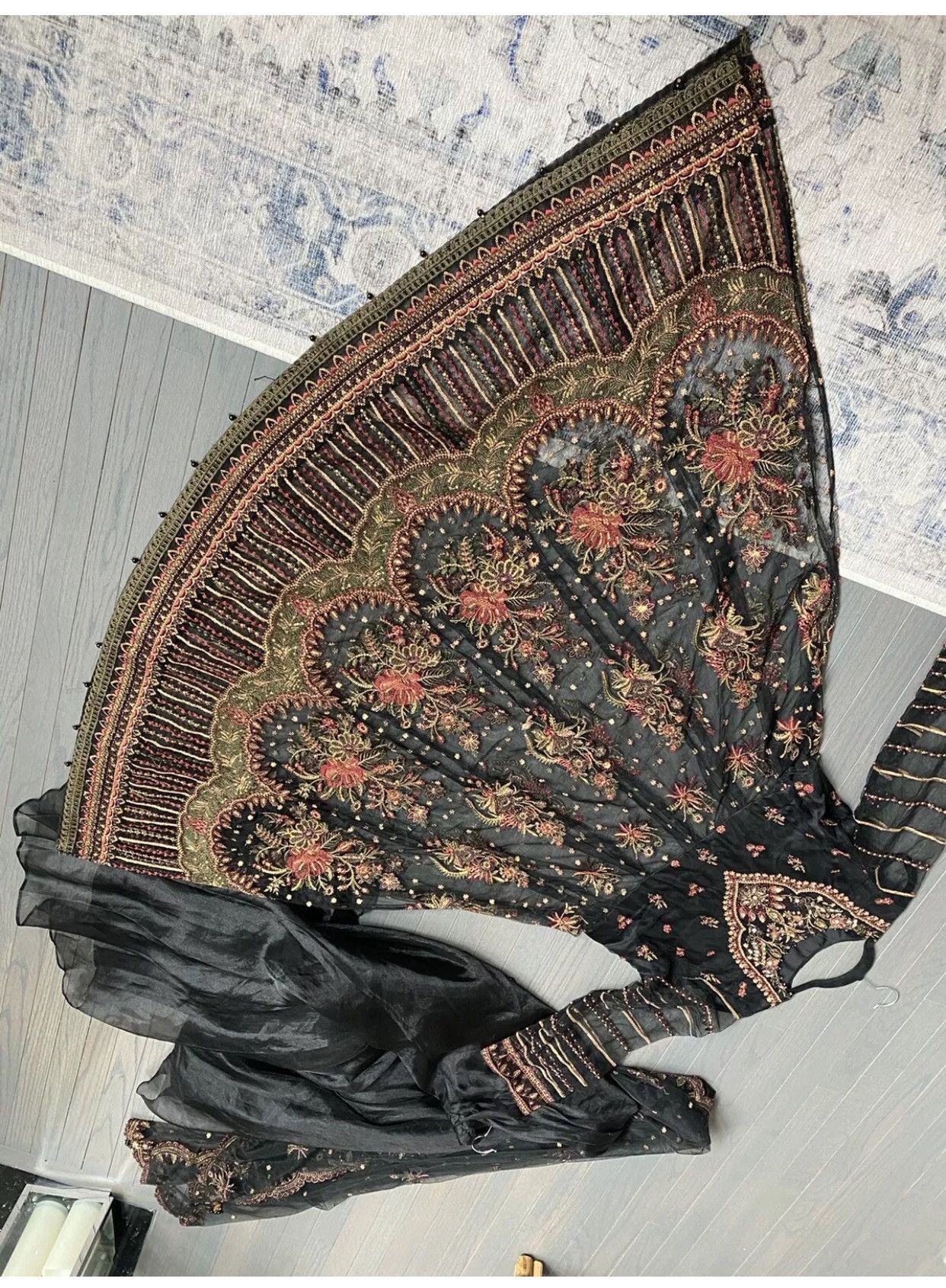 Other Party Wear Stiched Embroidered Black Net Eid Collection Size M / US 6-8 / IT 42-44 - 6 Thumbnail