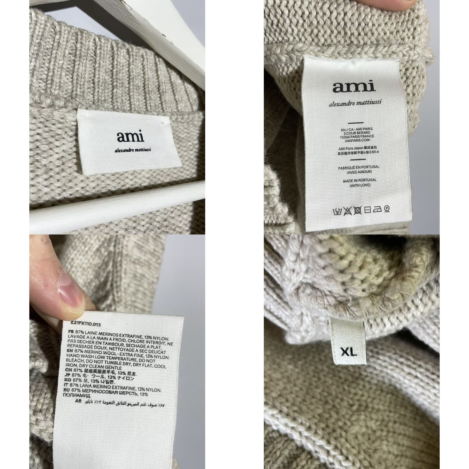 Vintage AMI Paris Alexandre Mattiussi Y2k V-neck Knit Vest Women’s XL Beige Wool Nylon Logo Vest Women XL Vintage No Size XL / US 12-14 / IT 48-50 - 8 Thumbnail