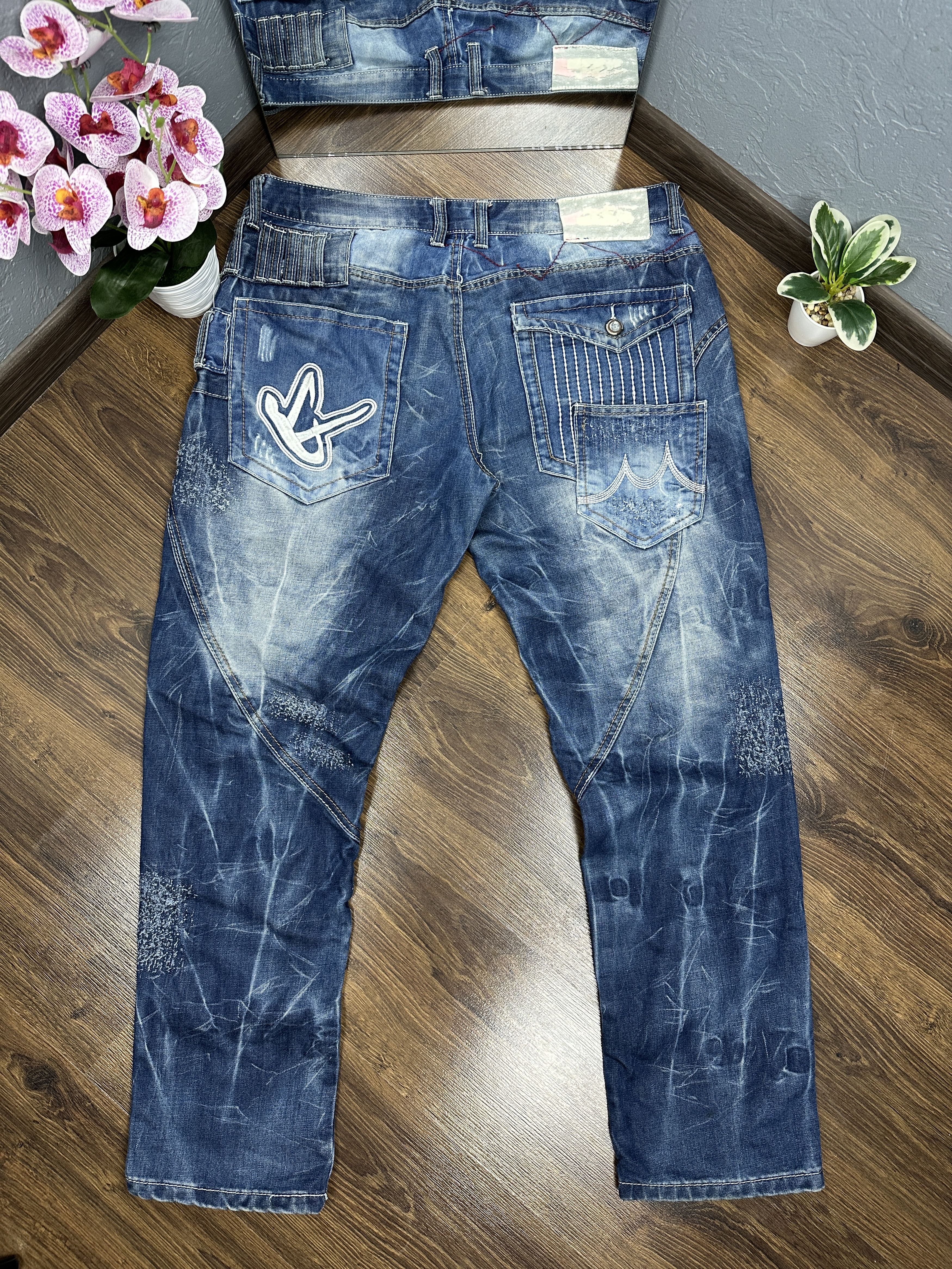 Japanese Brand Kosmo Lupo Jeans Mens Denim Pants Size US 38 / EU 54 - 10 Thumbnail