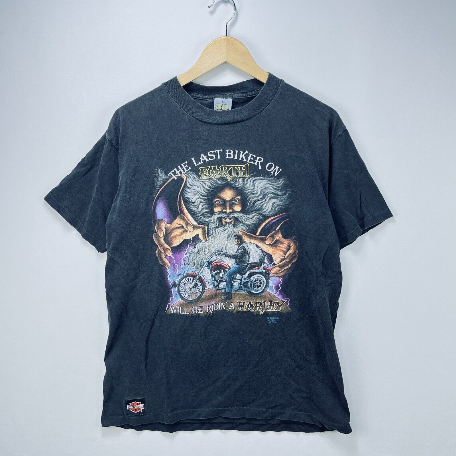 Vintage Vintage 1990 HarleyDavidson 3D The Last Biker on Earth Large Size US L / EU 52-54 / 3 - 1 Thumbnail