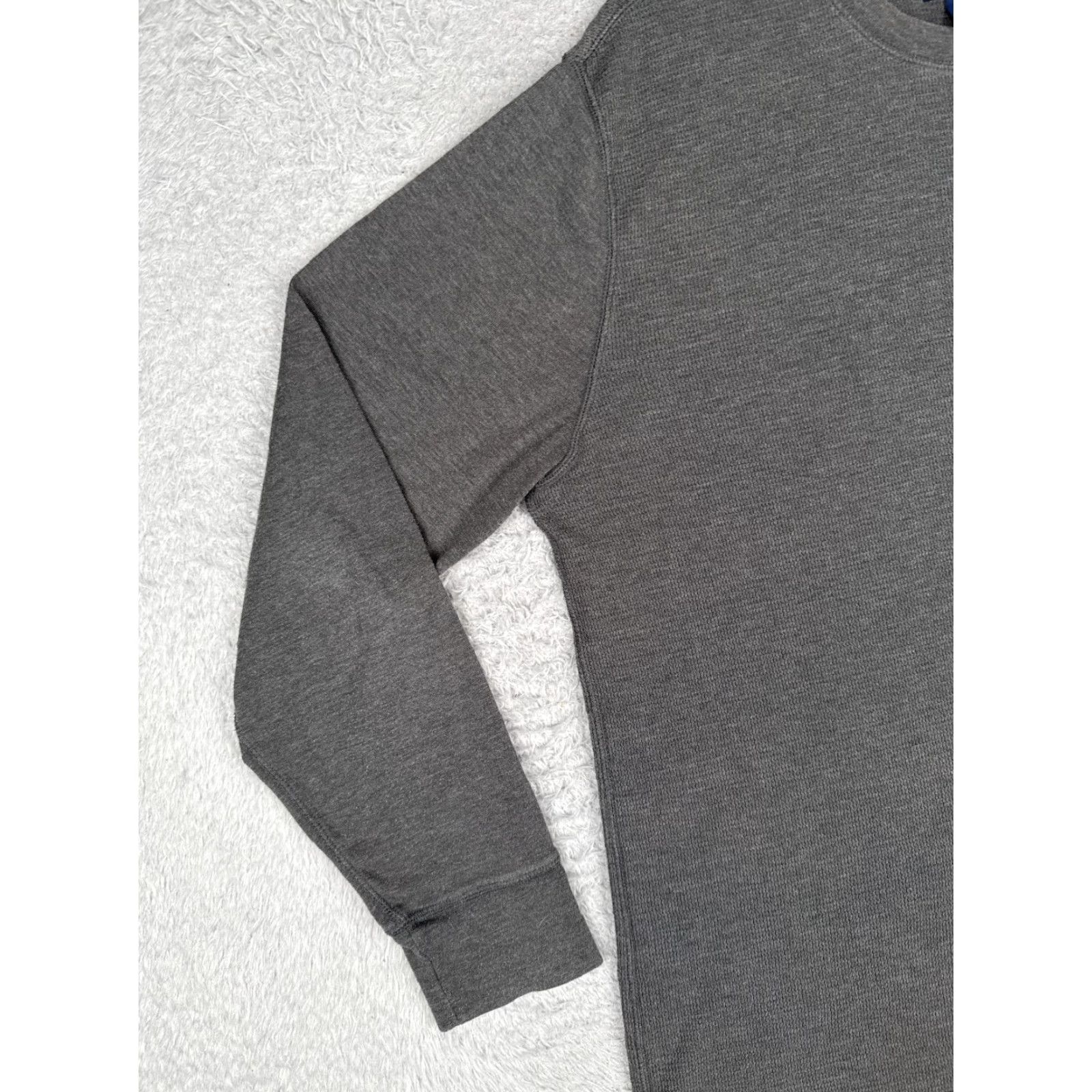 Polo Ralph Lauren Polo Ralph Lauren Shirt Men XL Gray Cotton Thermal Knit Crew Neck Logo T-Shirt - Regular Fit, Long Sleeve, Solid, Polo T-shirt Size US XL / EU 56 / 4 - 3 Thumbnail