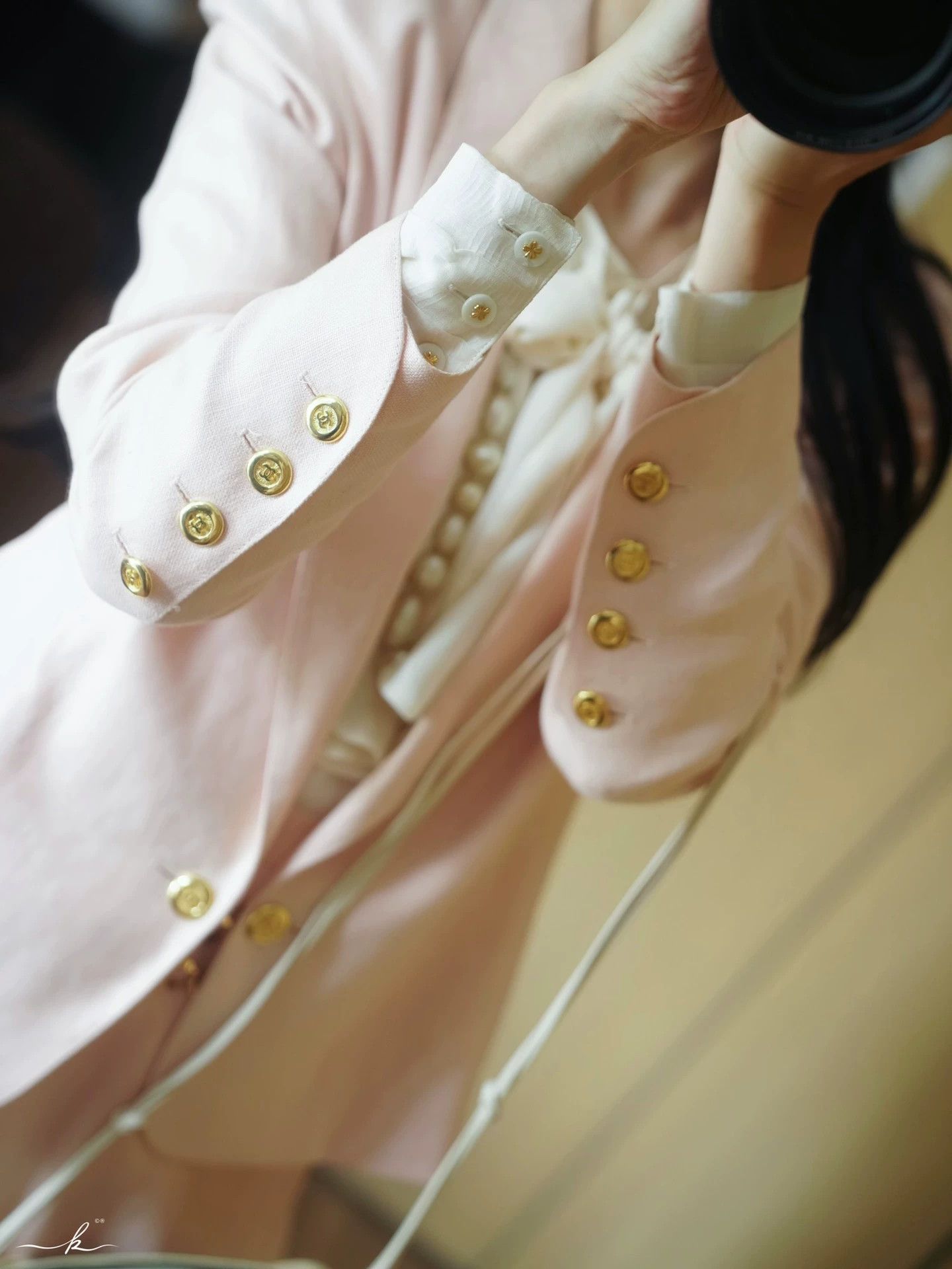 Chanel Chanel 1989 Vintage Peach Pink Linen Suit Skirt Set Women's L Size L / US 10 / IT 46 - 8 Thumbnail