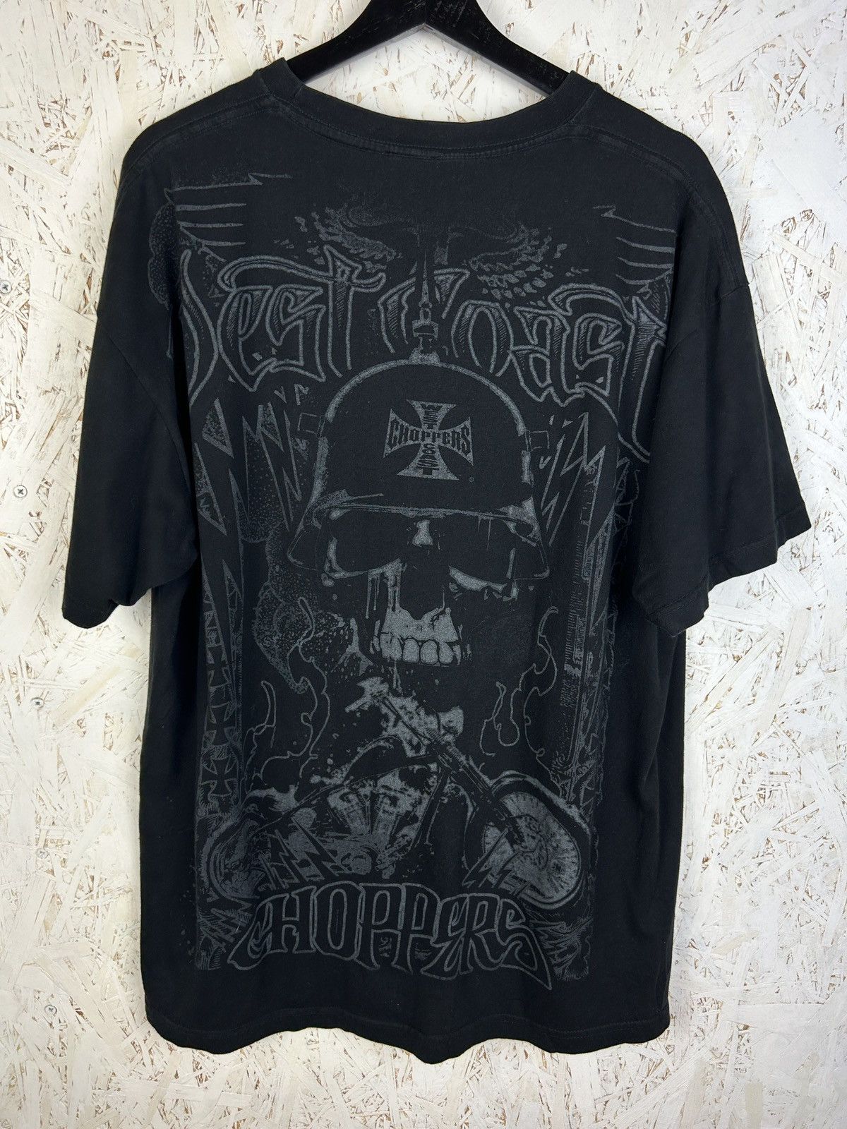 West Coast Choppers 90s West Coast Choppers Skull AOP Motorcycle T-Shirt Size US XL / EU 56 / 4 - 4 Thumbnail