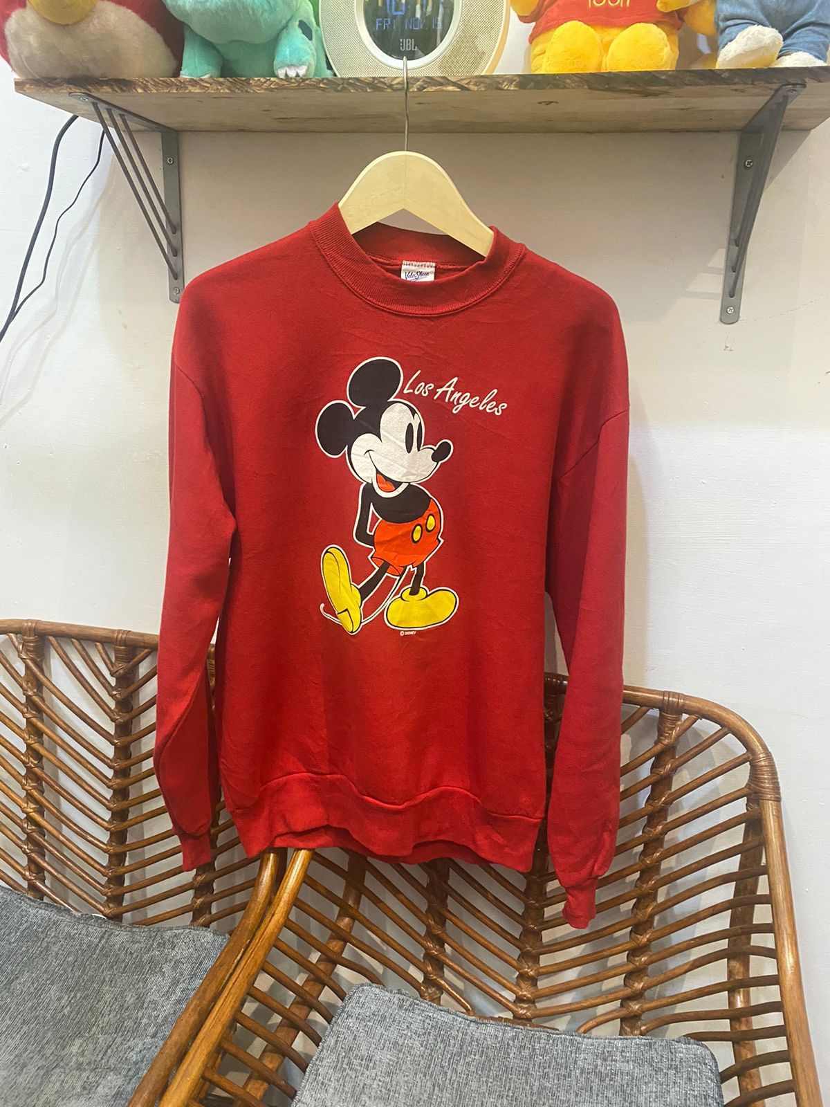 Disney × Mickey Mouse × Vintage 80s Velva Sheen Mickey Mouse Disney Sweatshirt Red Size US M / EU 48-50 / 2 - 1 Thumbnail