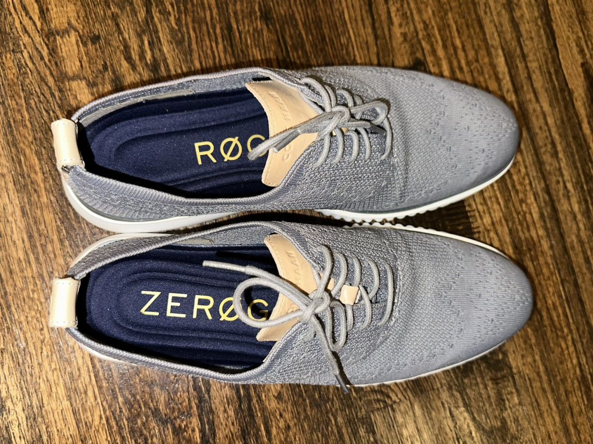 Cole Haan × Nike Cole Haan Zerogrand C30562 Light Gray Blue Wingtip Shoes 10 Size US 10 / EU 43 - 3 Thumbnail
