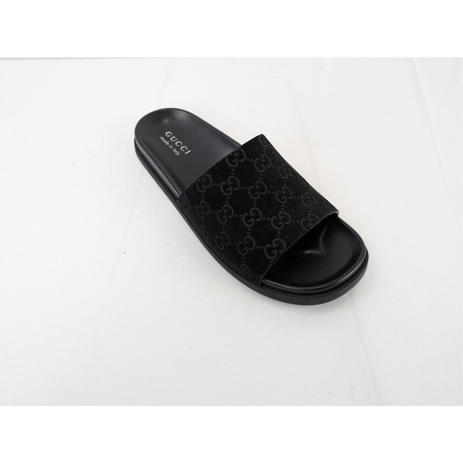 Gucci o1rshd1 Luxury Suede GG logo Slipper Slide Slider in Black Size US 7.5 / EU 40-41 - 3 Thumbnail