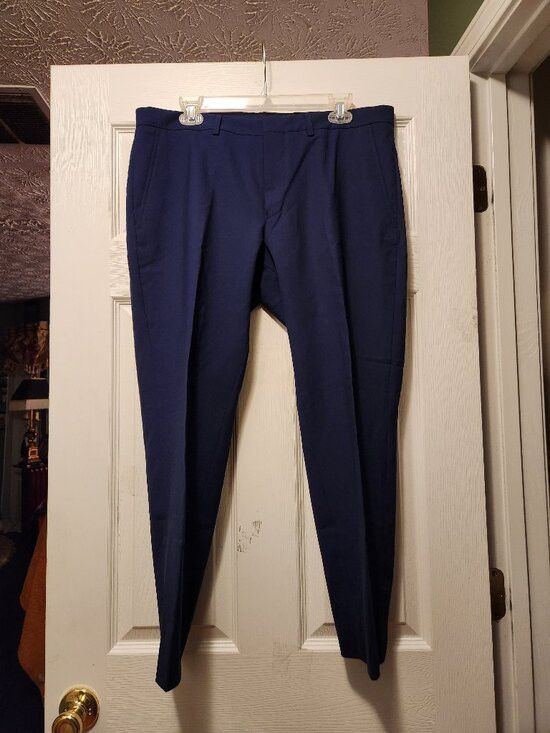 Cole Haan Cole haan men's blue 95%wool dress pants size: 35/27 Size 34S - 1 Thumbnail