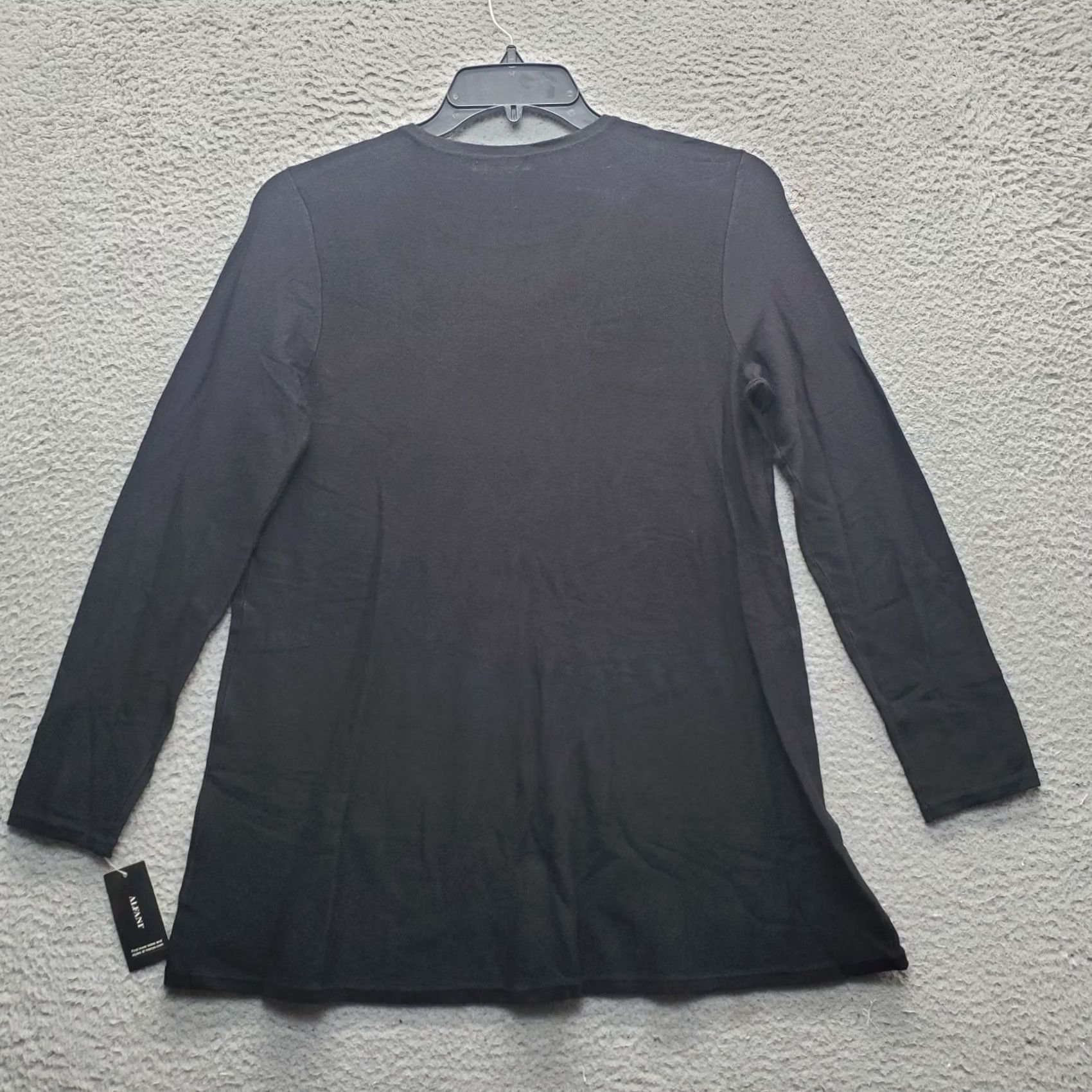 Alfani Alfani Womens Tunic Blouse M Black Embroidered Sequin Peacock Pullover Size M / US 6-8 / IT 42-44 - 2 Thumbnail